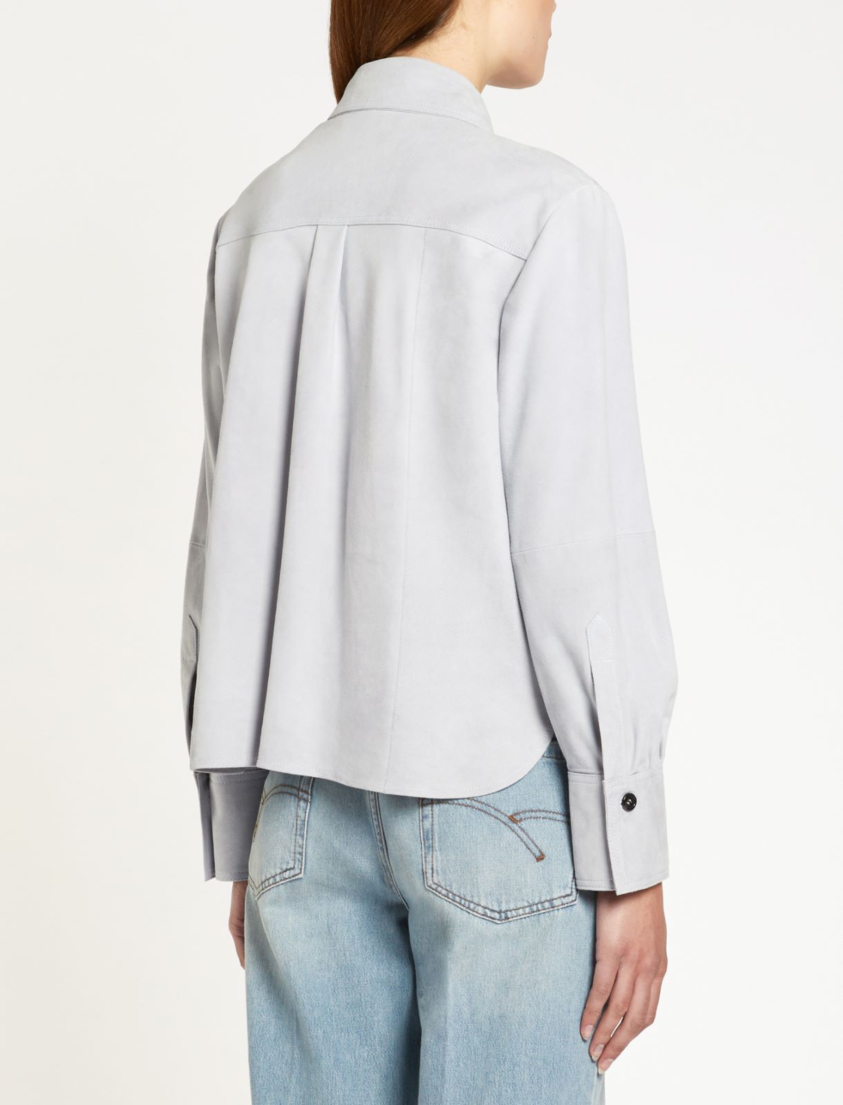 Suede shacket - LIGHT BLUE - Marella - 2