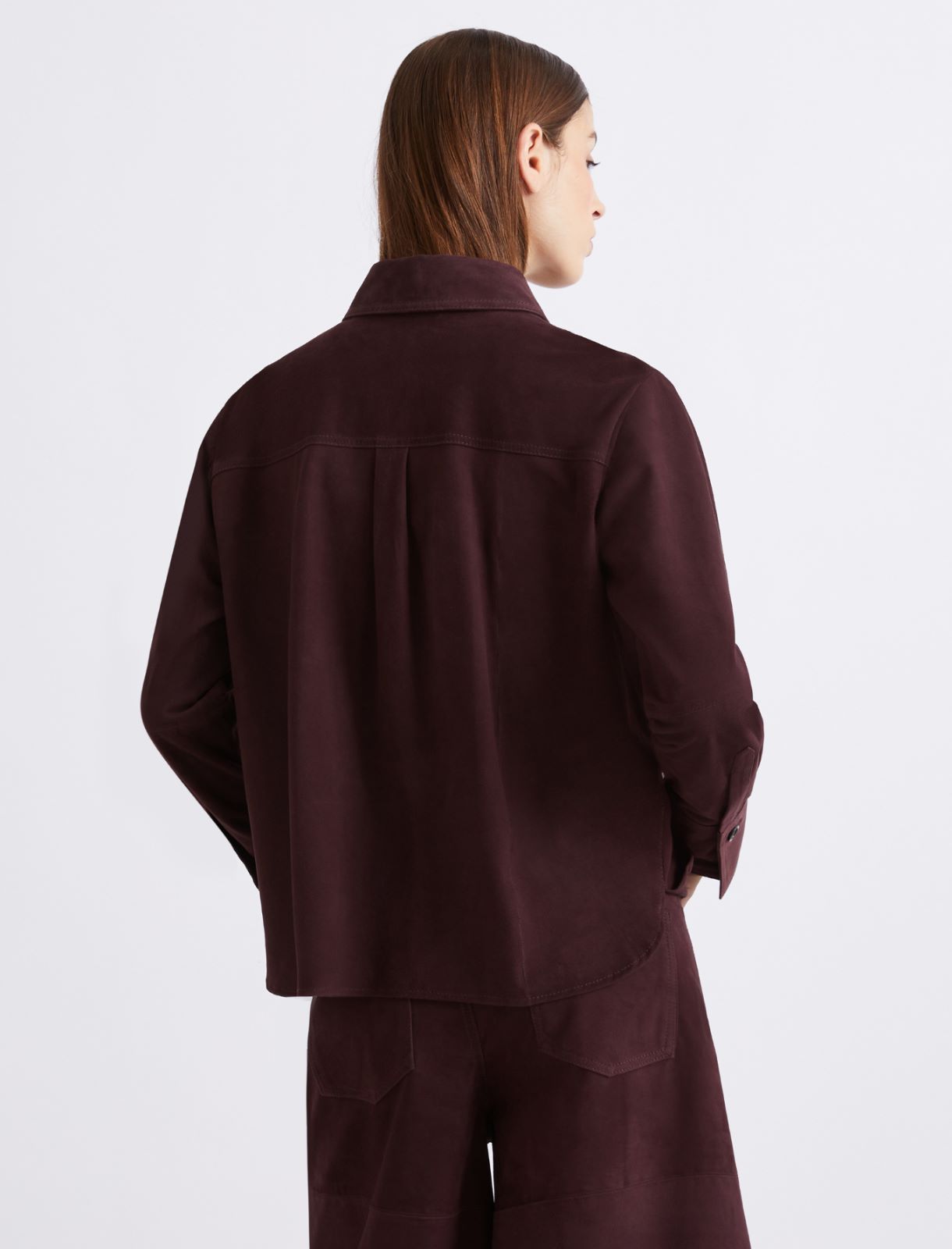 Suede shirt jacket - BORDEAUX - Marella - 3