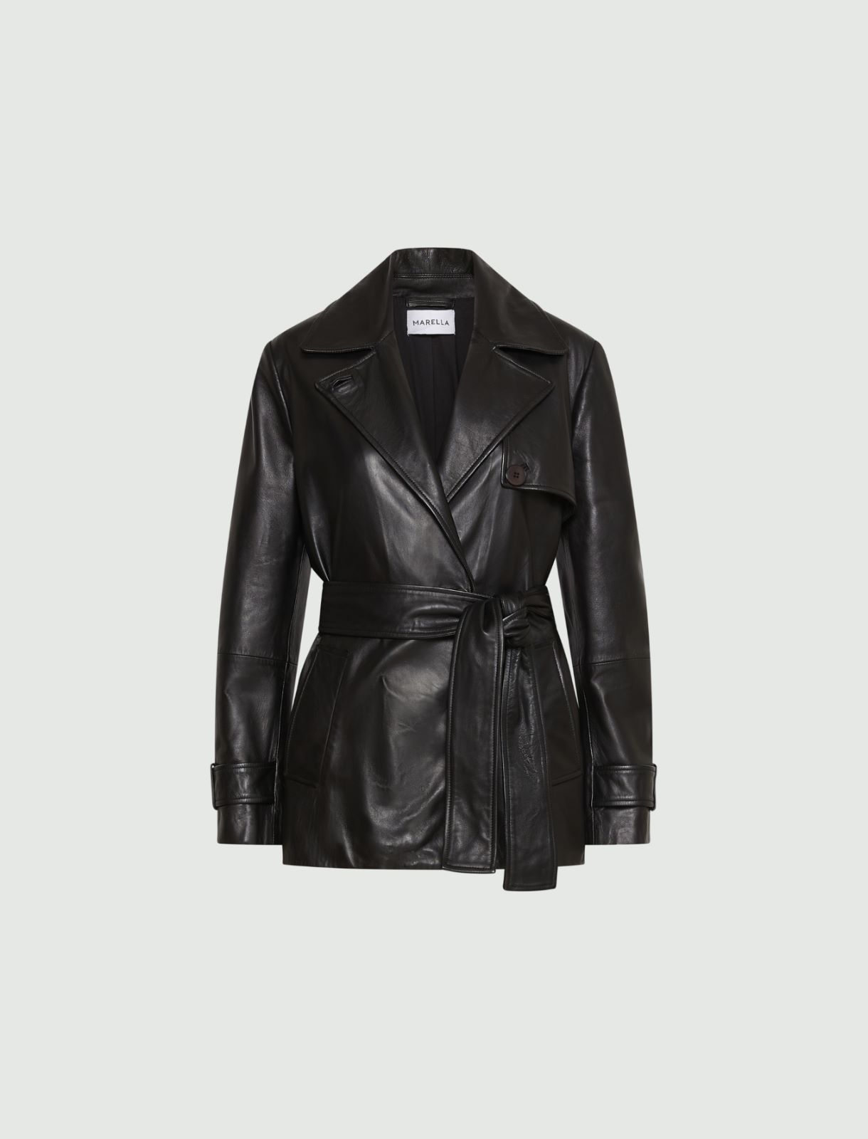 Leather trench coat - BLACK - Marella