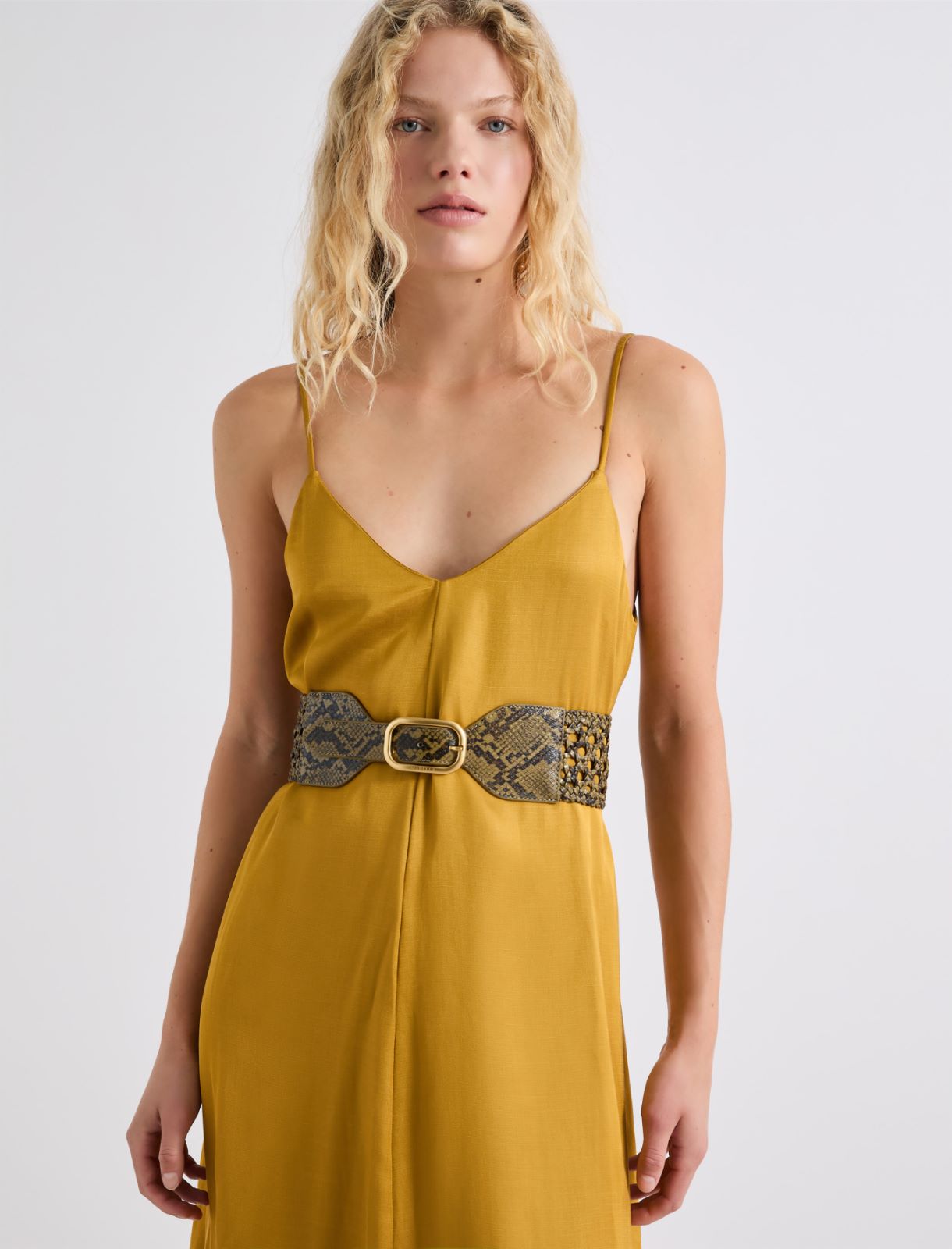 Python-print high-waist belt - KAKI - Marella - 3