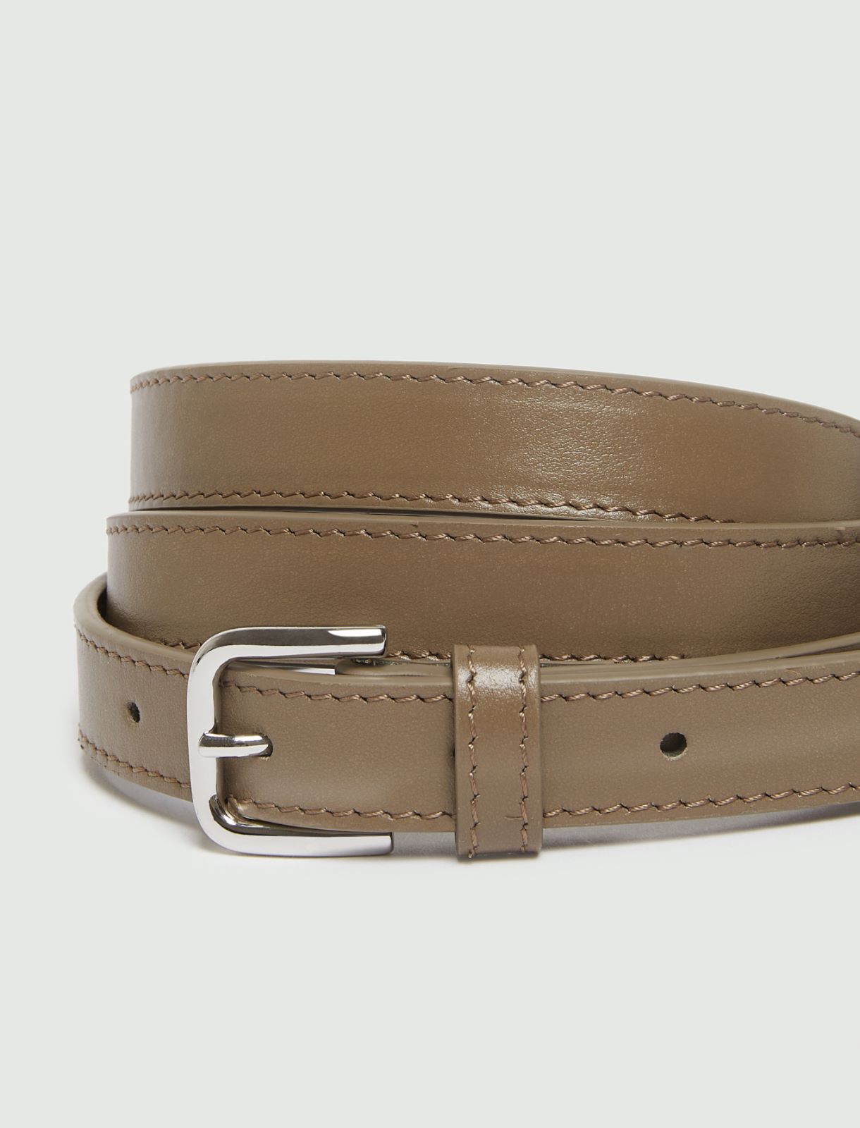 Thin buckled leather belt - BROWN - Marella - 2