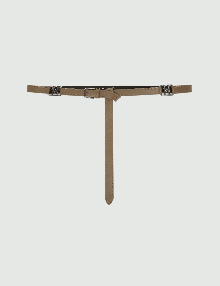 Thin buckled leather belt - Marella