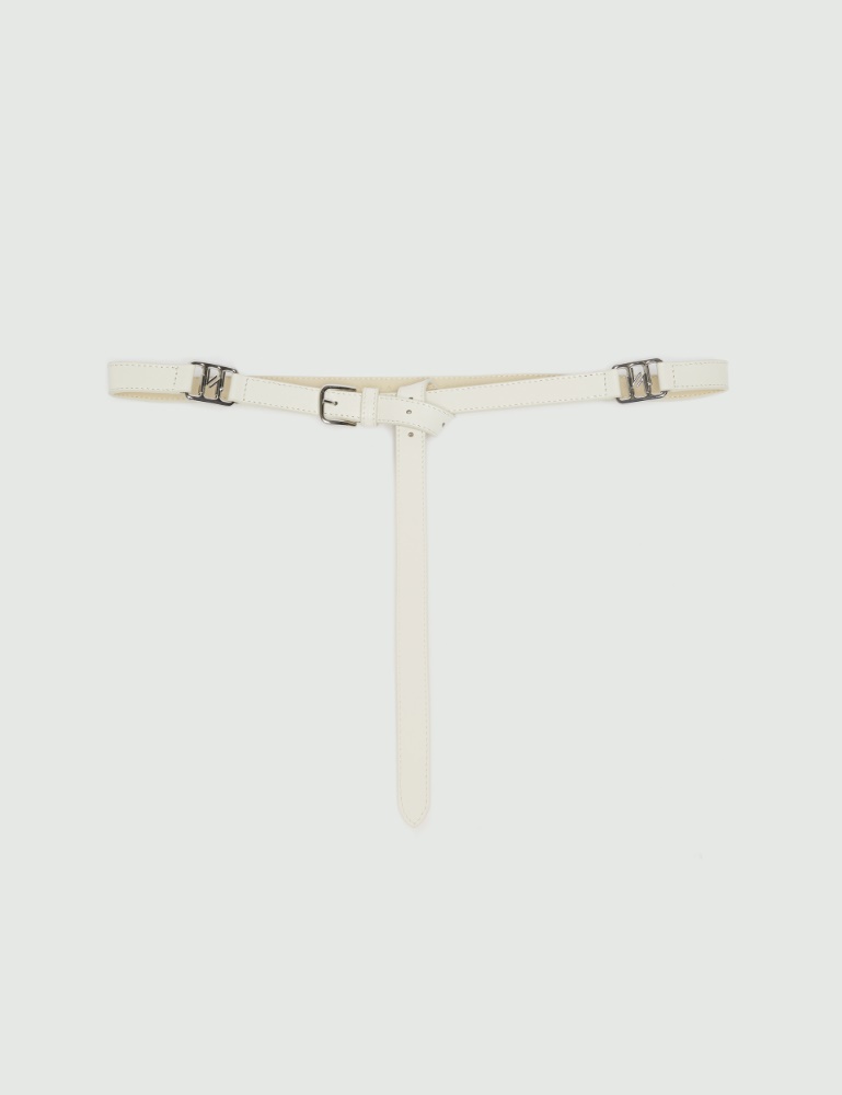 Thin buckled leather belt - Marella
