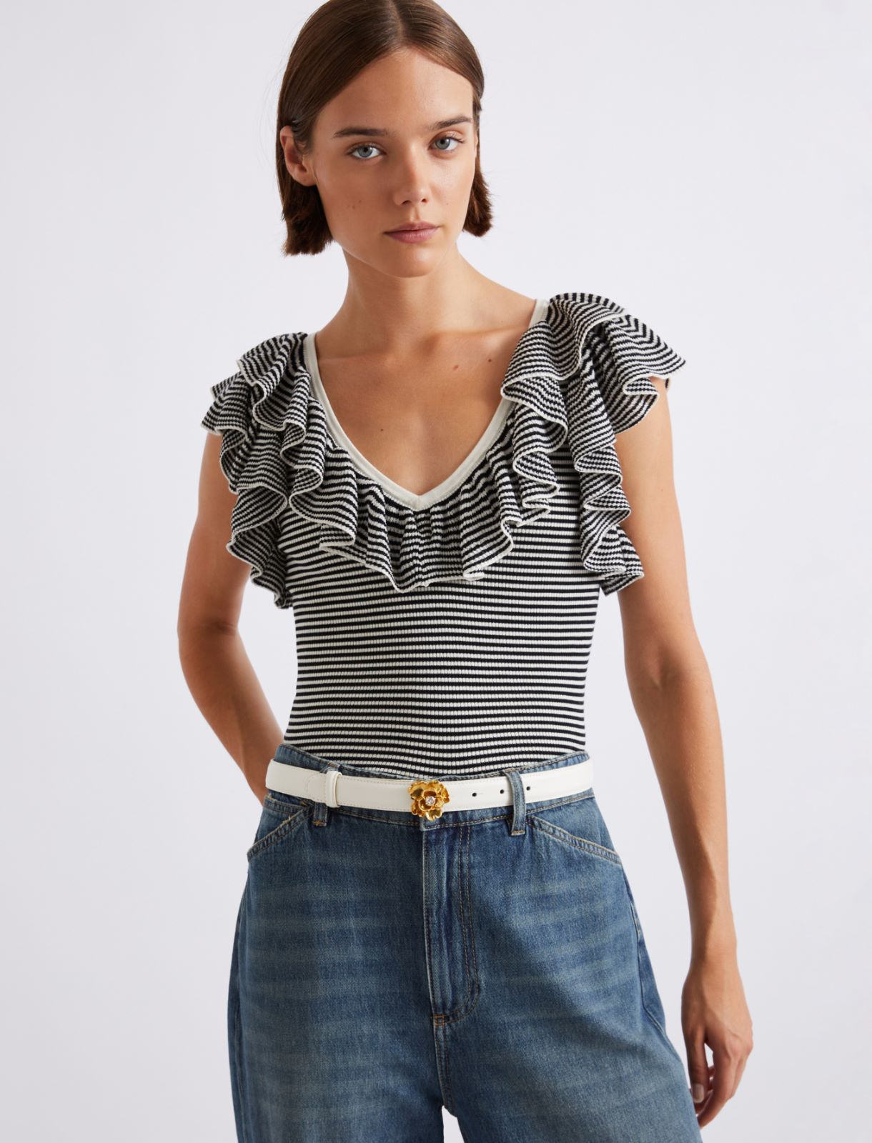 Metal-rose belt - WHITE - Marella - 3