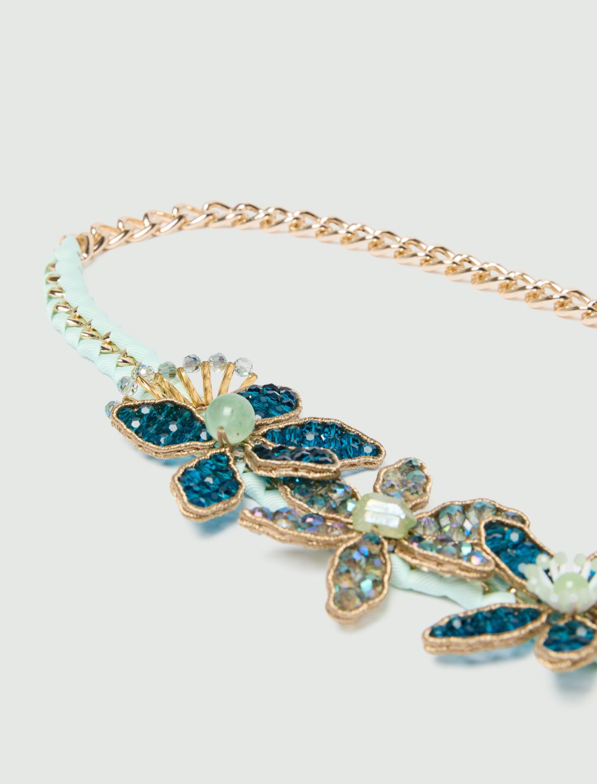 Chain and flower belt - AQUAMARINE - Marella - 2