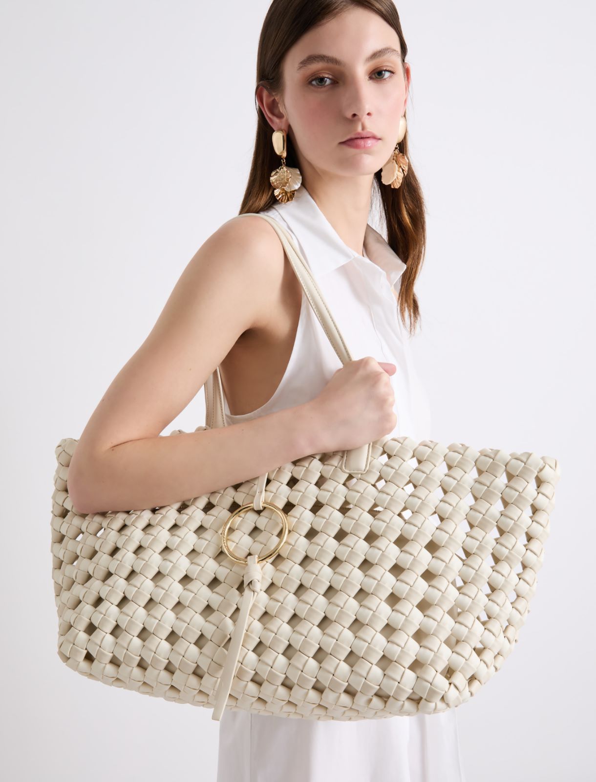 Grand cabas tressé - BLANC - Marella - 4