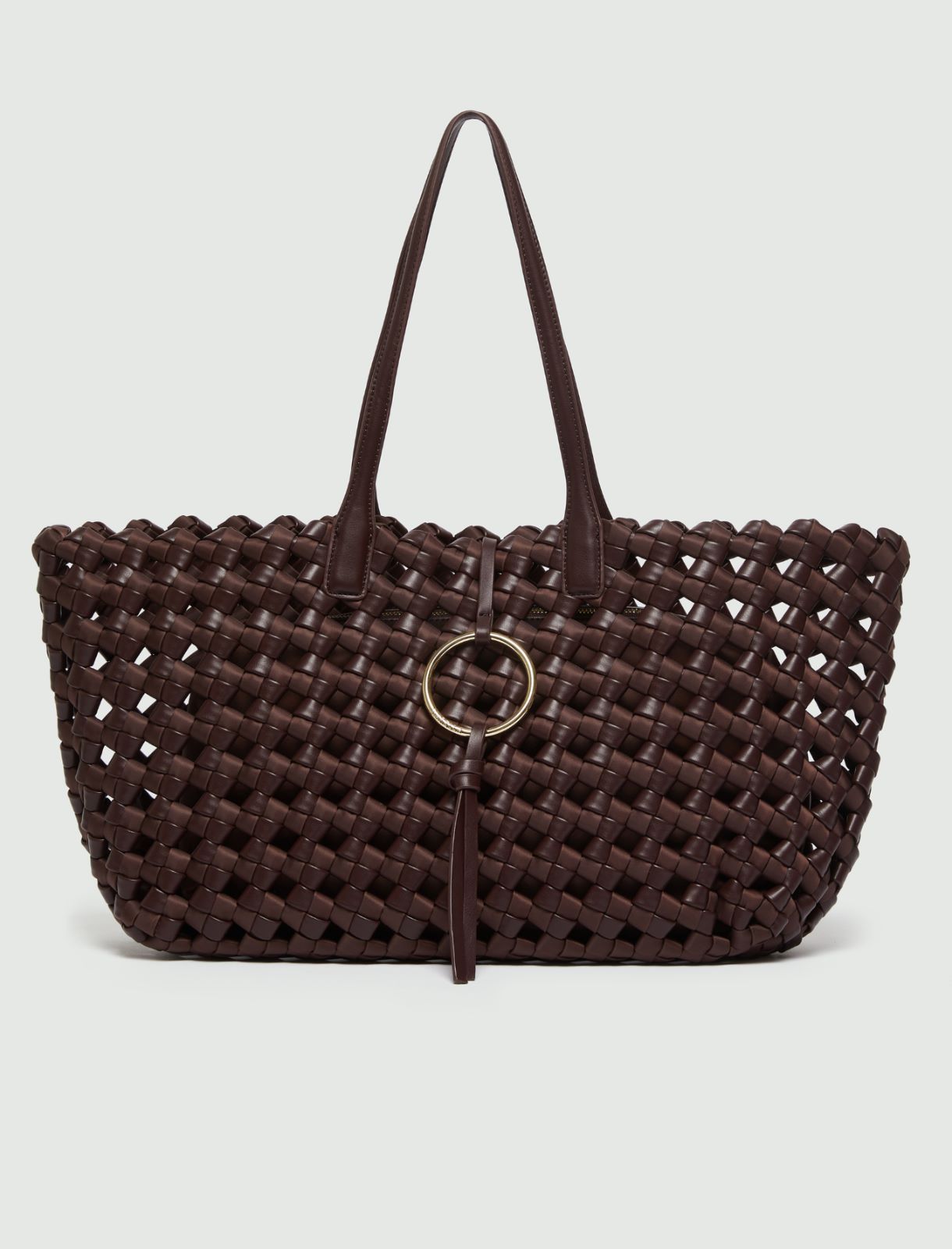 Grand cabas tressé - CHOCOLAT - Marella