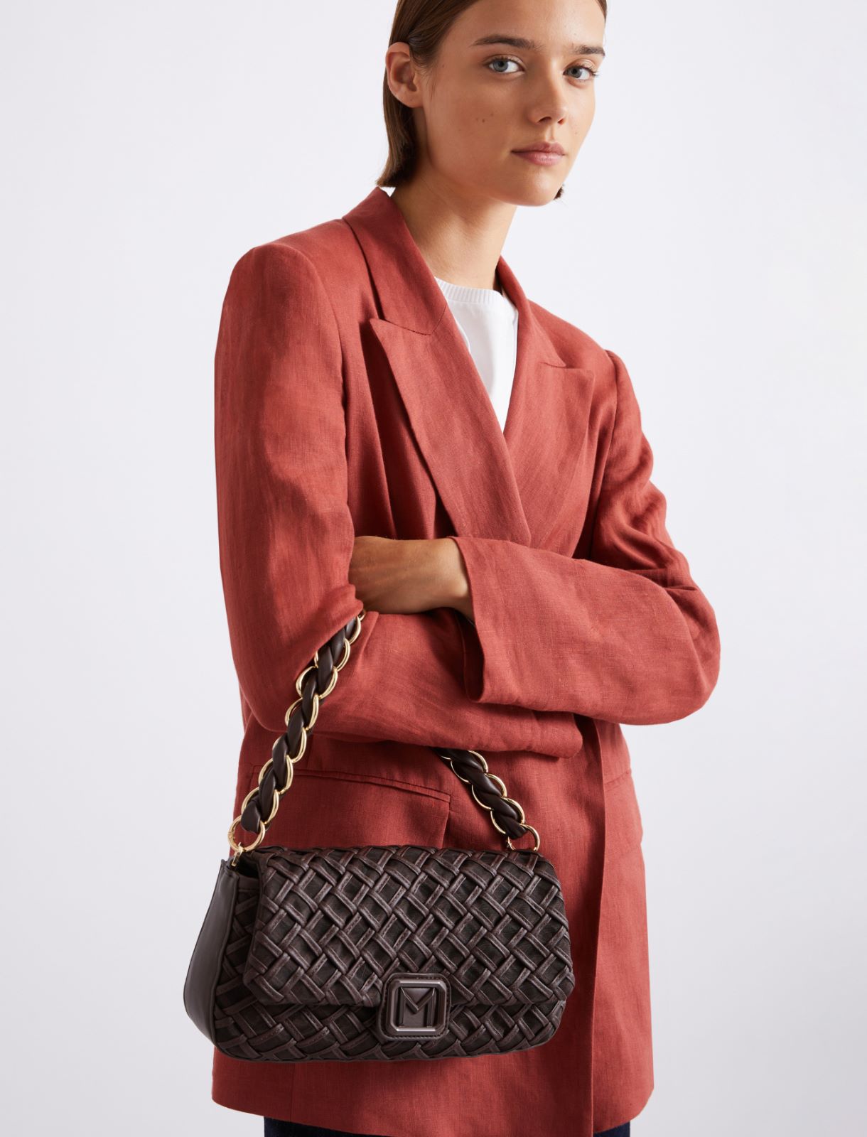 Borsa Le Muse medium con intreccio - TESTA DI MORO - Marella - 4