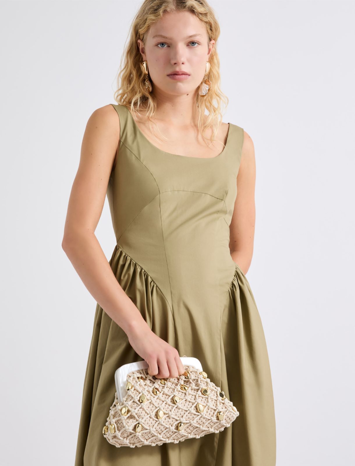 Woven raffia clutch - WHITE - Marella - 2