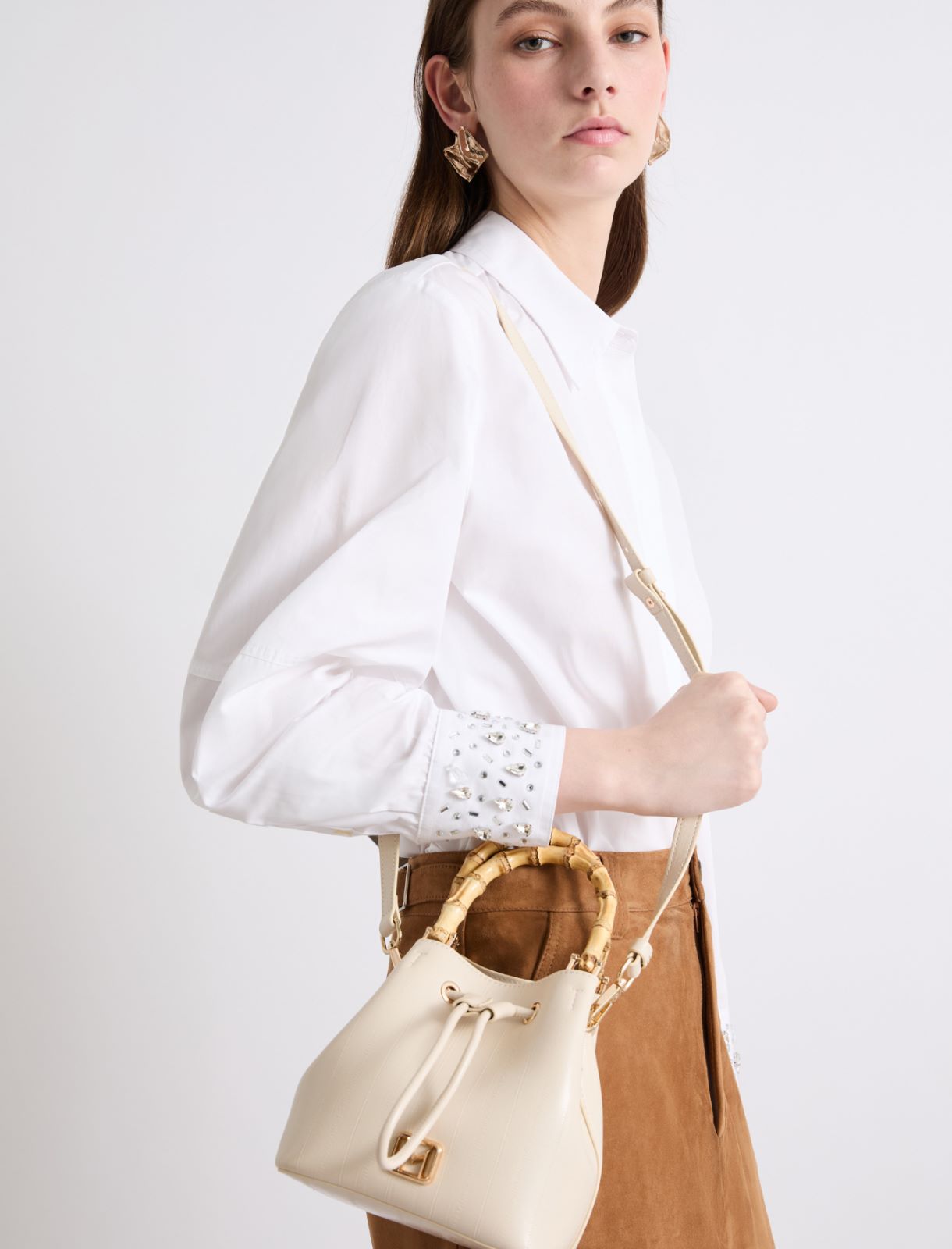 Reptile-print bucket bag - IVOIRE - Marella - 4