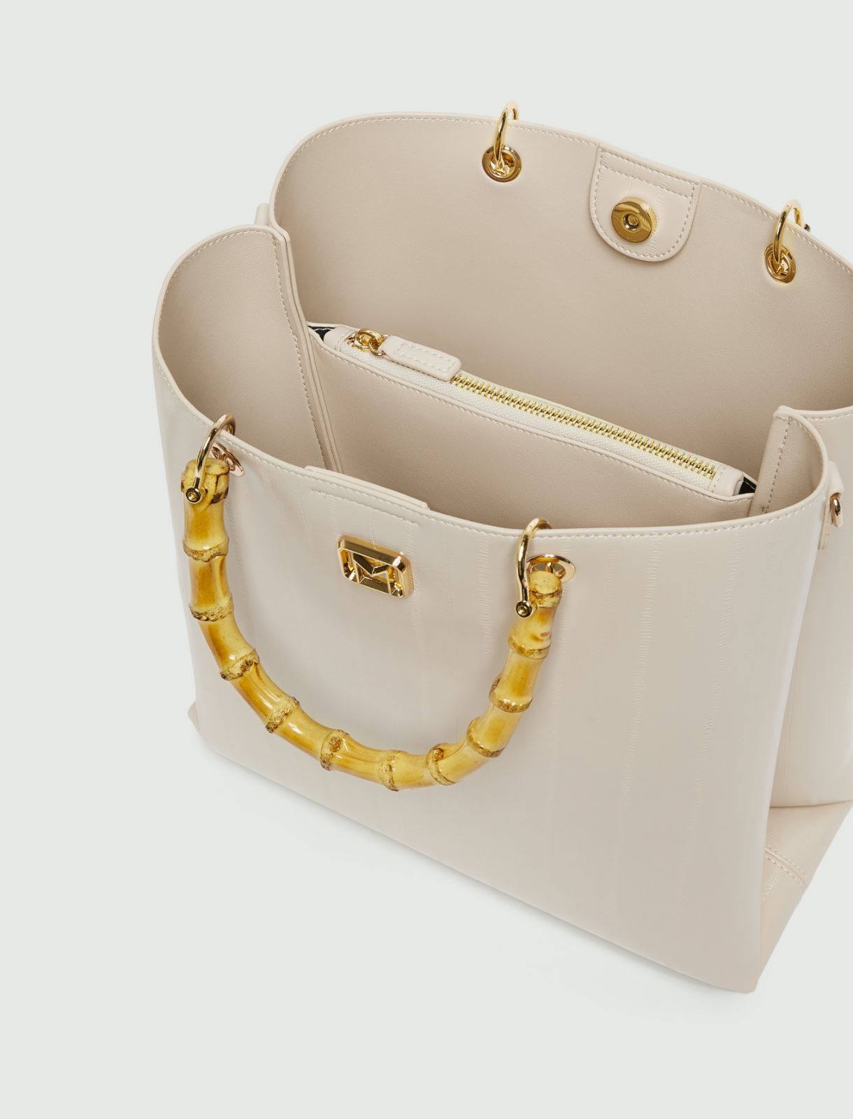 Reptile-print shopping tote - IVOIRE - Marella - 5