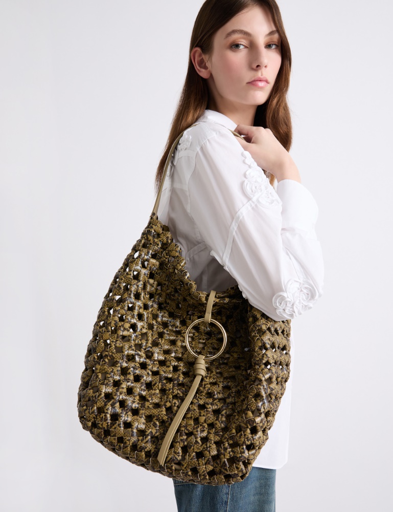 Grand sac à imprimé python tressé - Marella