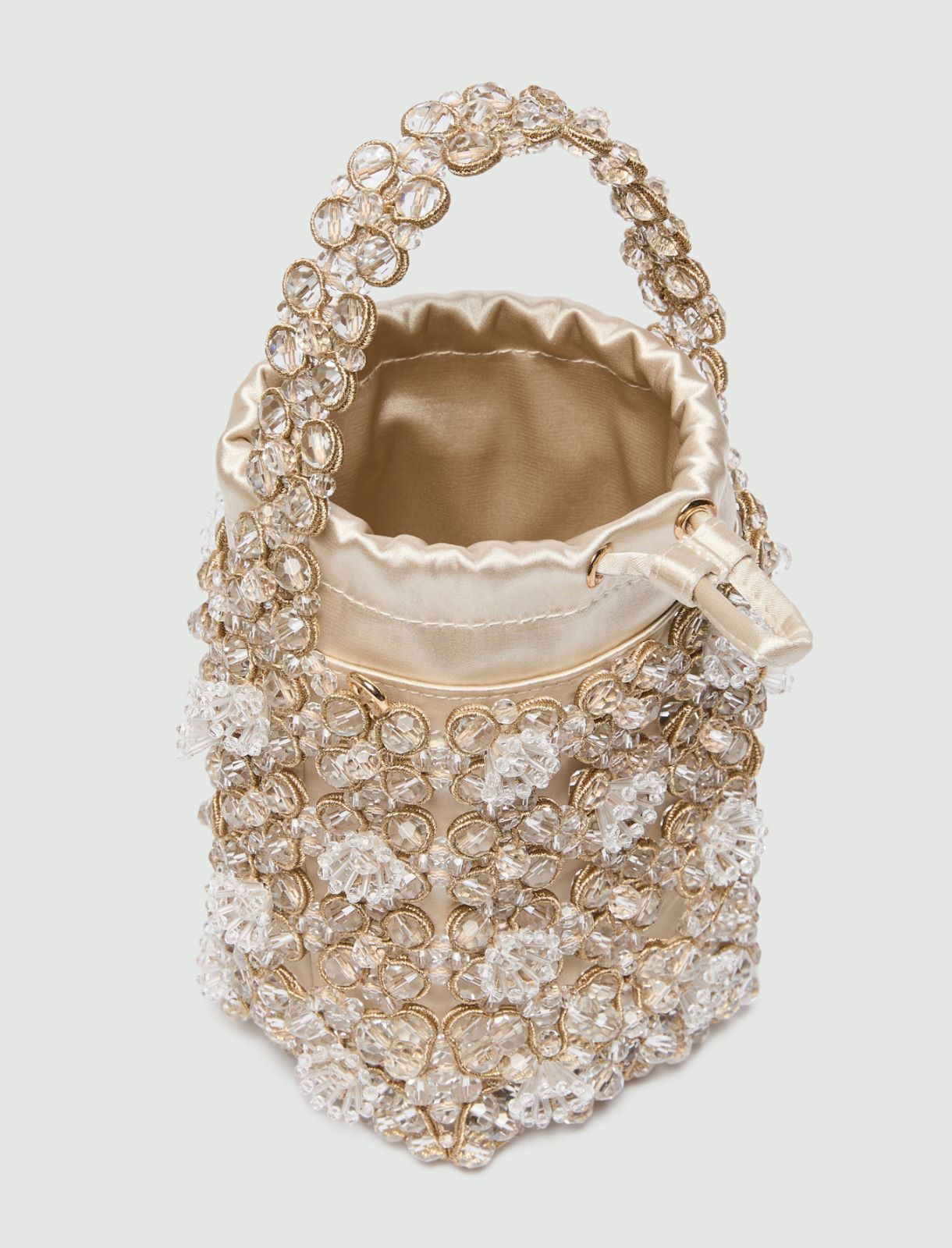 Small bead-embroidered bucket bag - WHITE - Marella - 5