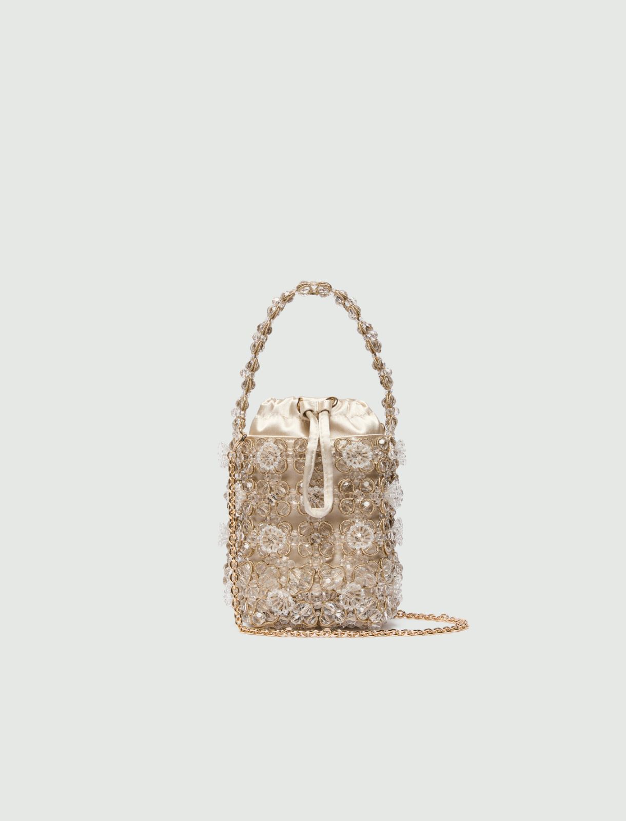 Small bead-embroidered bucket bag - WHITE - Marella