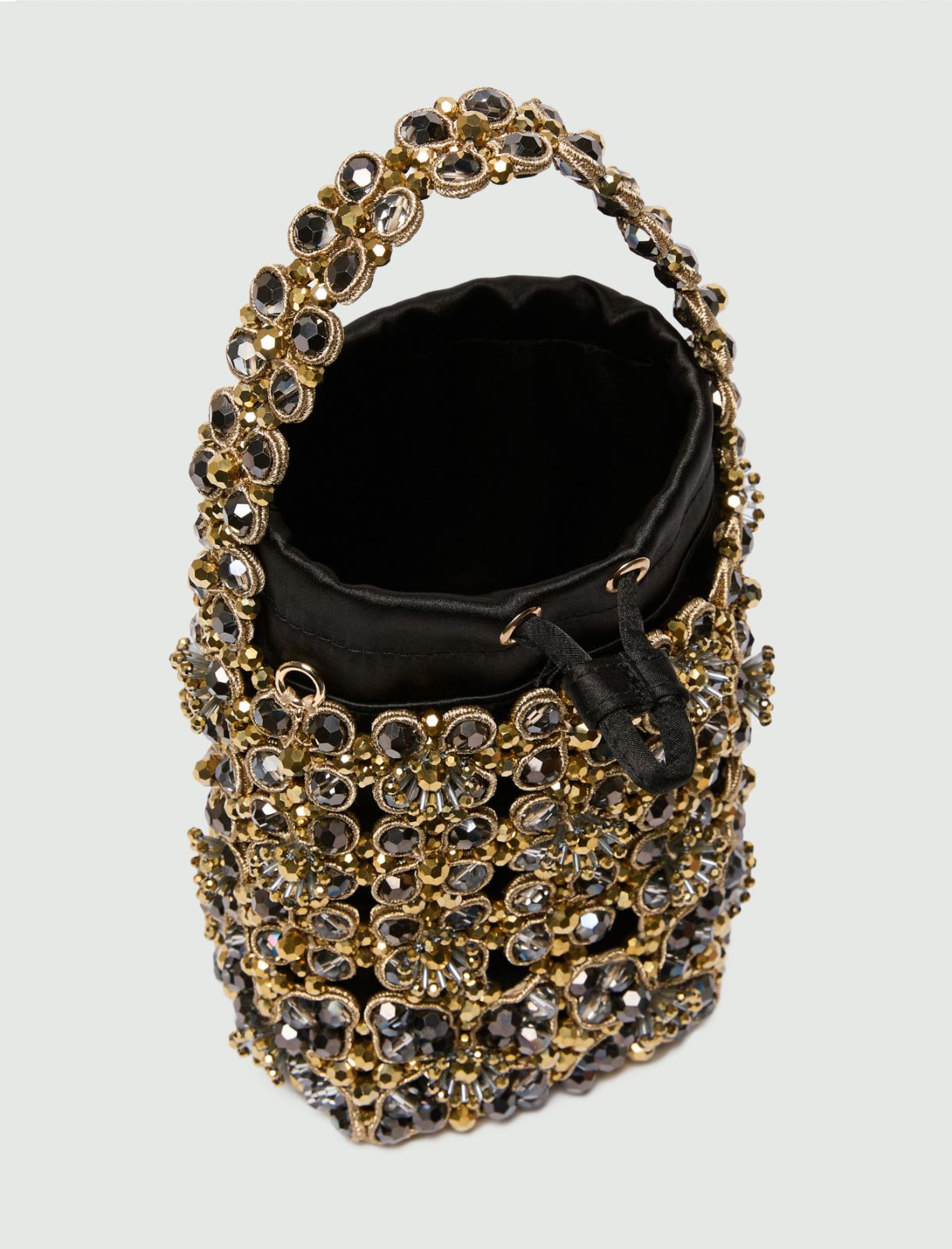 Small bead-embroidered bucket bag - BLACK - Marella - 5