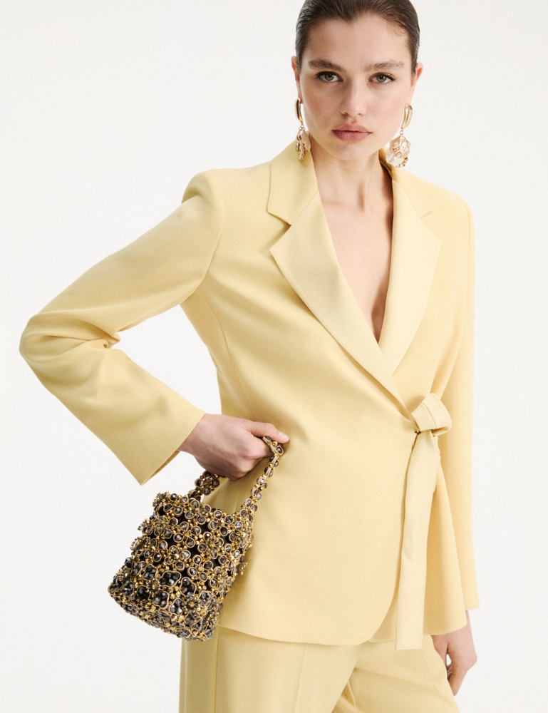 Small bead-embroidered bucket bag - Marella