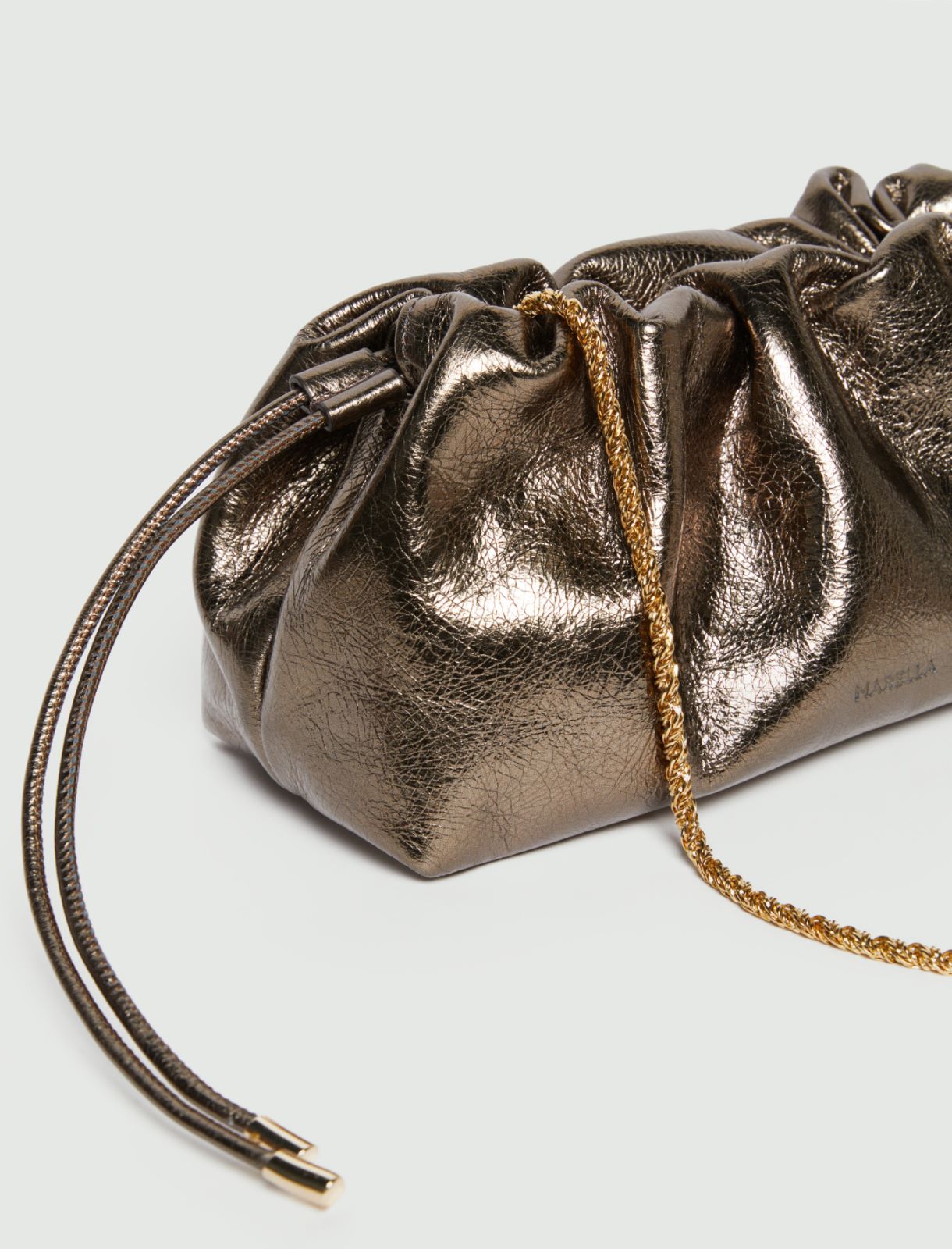 Pochette en cuir lamé - OR - Marella - 3