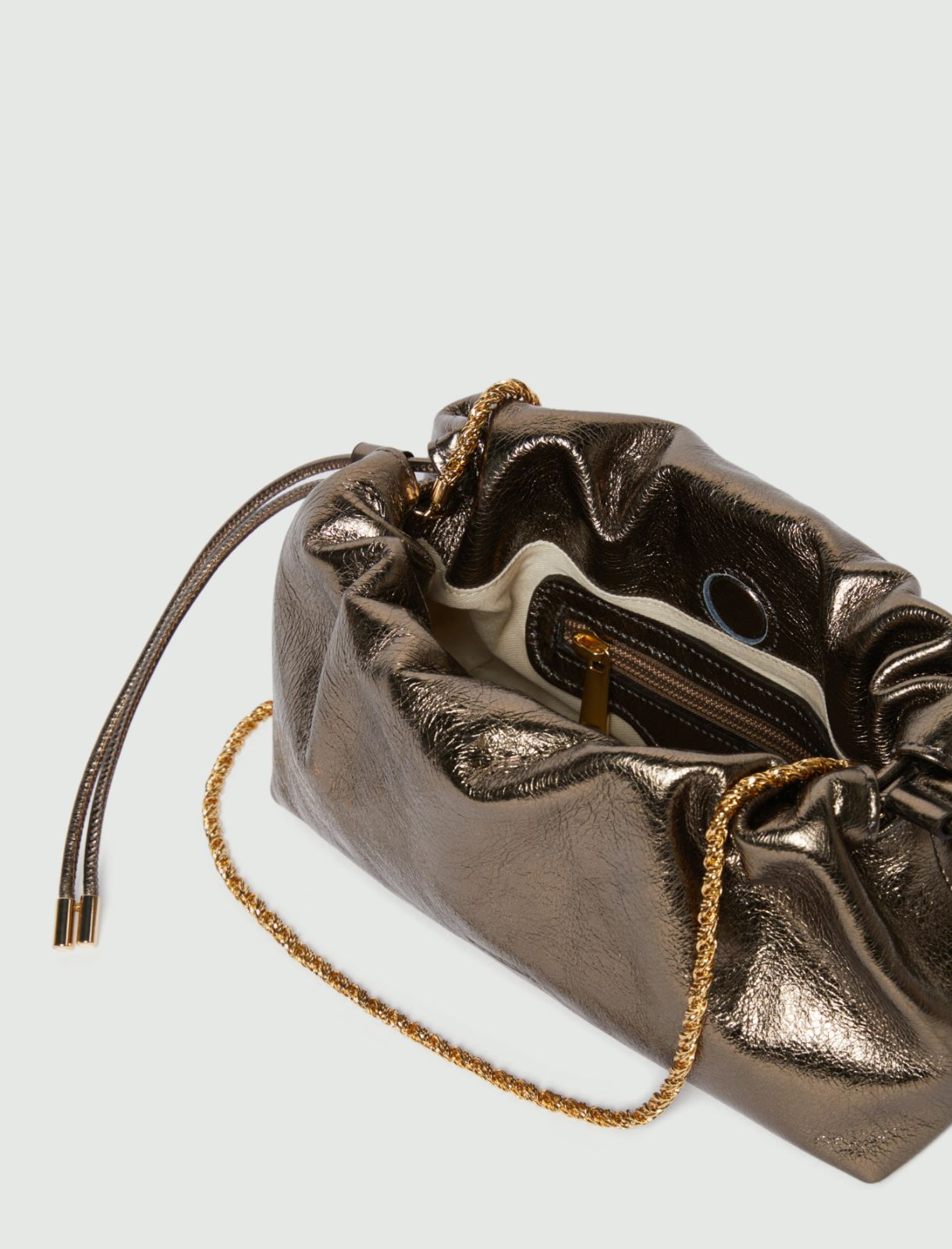 Pochette en cuir lamé - OR - Marella - 5