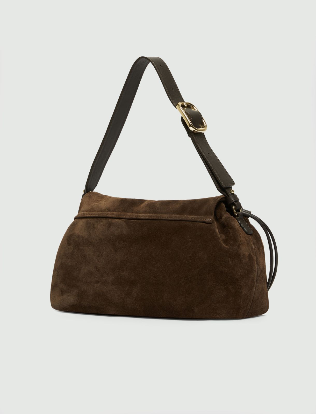 Suede drawstring bag - DARK BROWN - Marella - 2