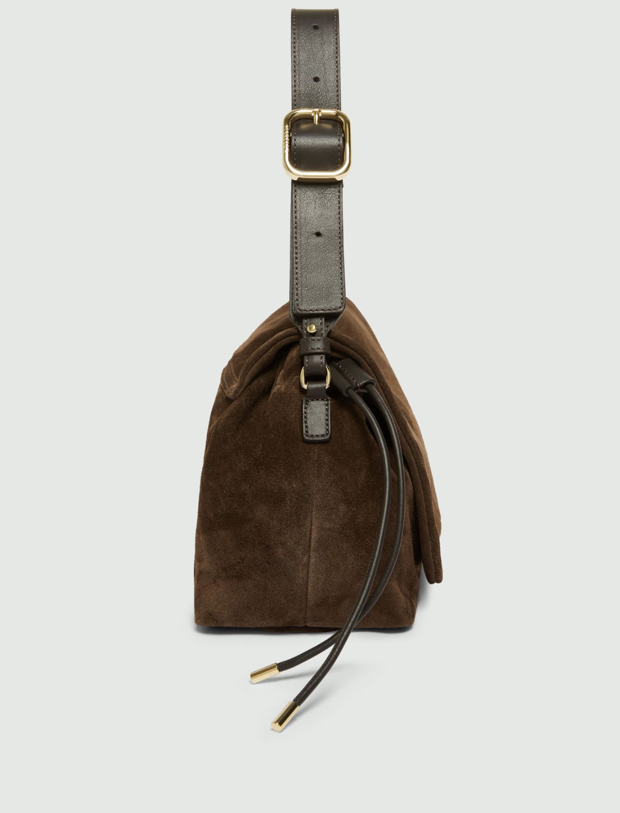Suede drawstring bag - DARK BROWN - Marella - 3