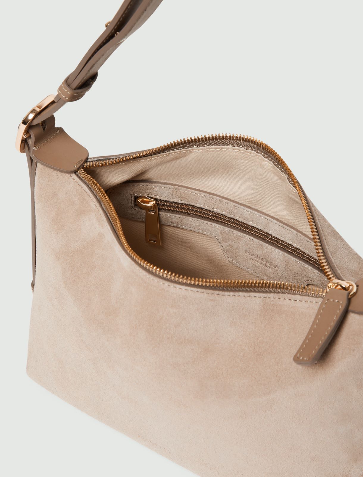 Sac compact en daim - GRIS TOURTERELLE - Marella - 5