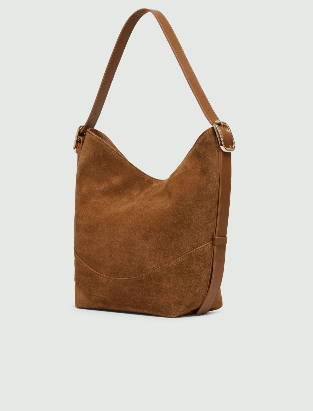 Suede hobo bag - TOBACCO - Marella - 2