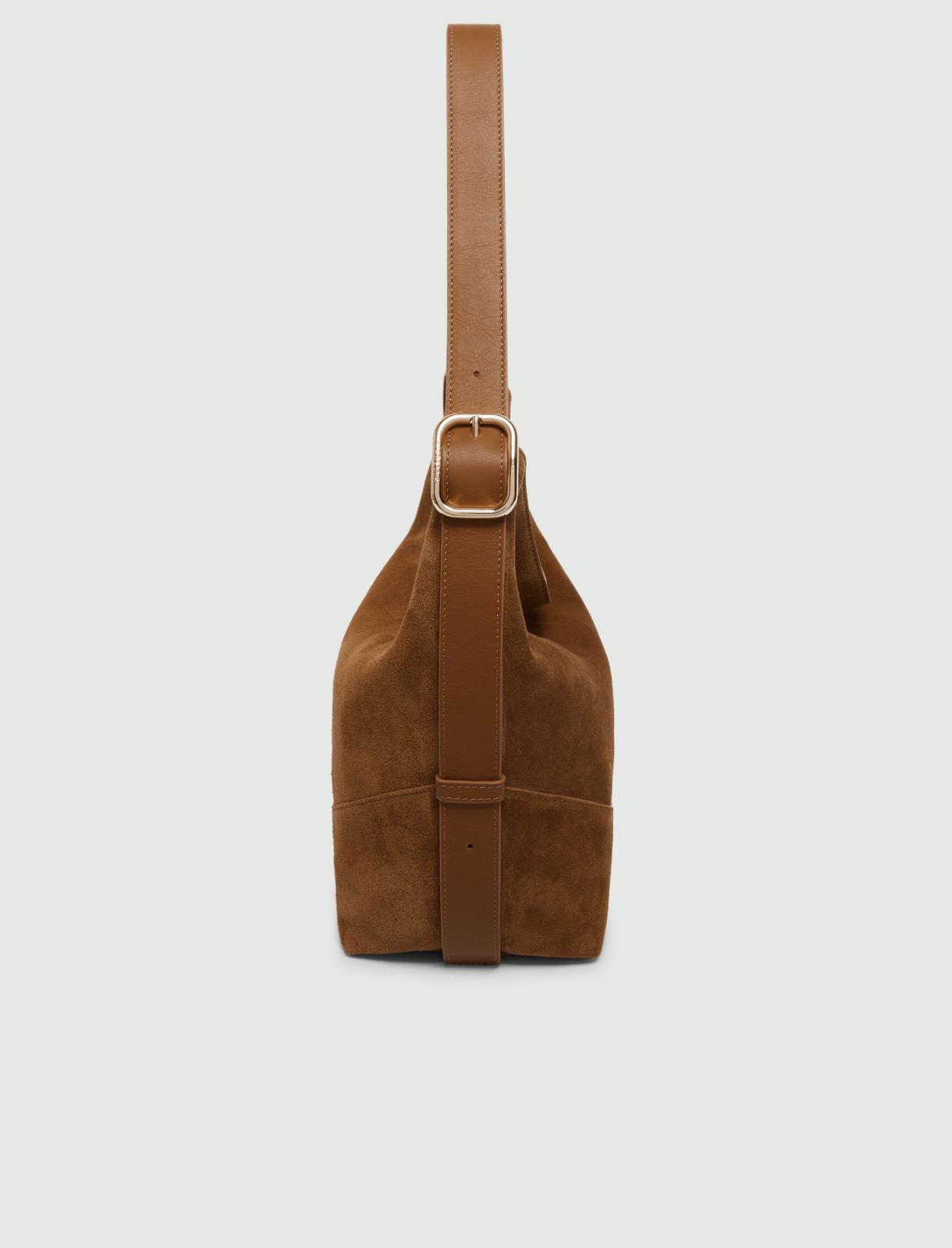 Suede hobo bag - TOBACCO - Marella - 3