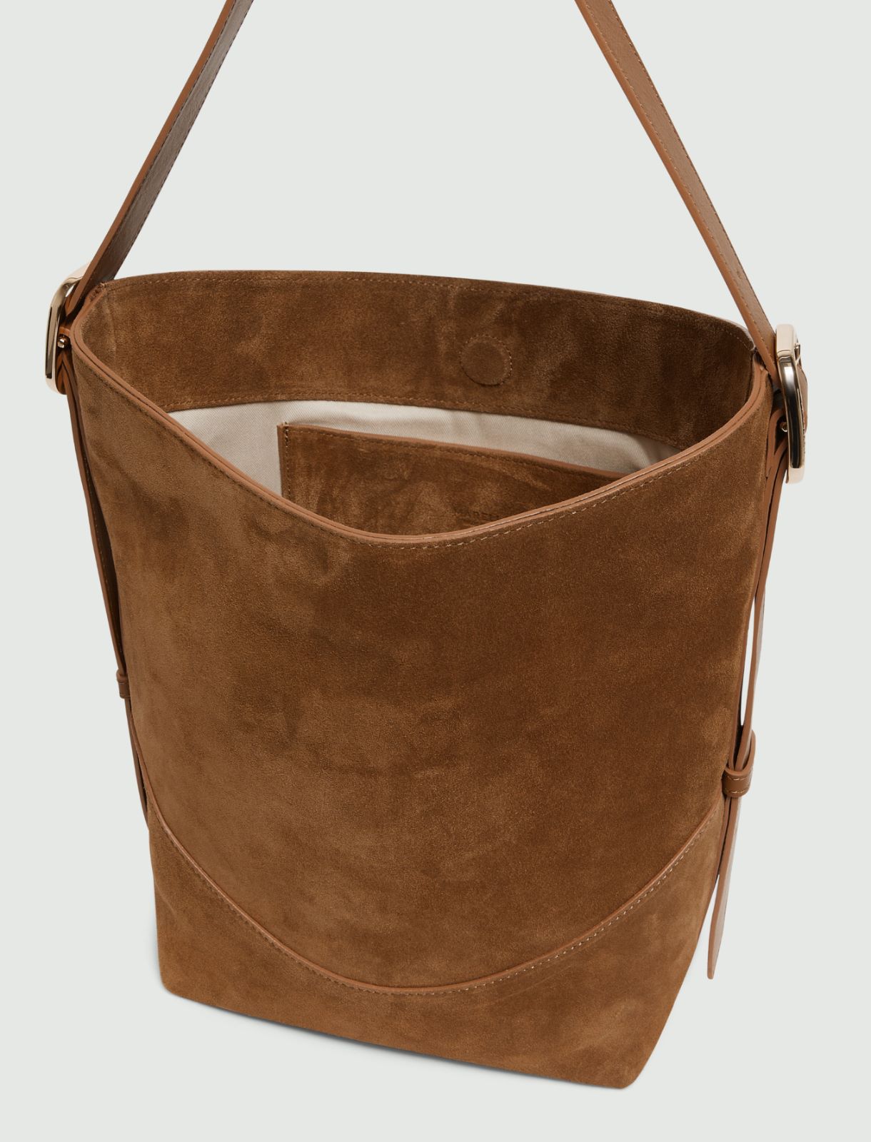 Suede hobo bag - TOBACCO - Marella - 5