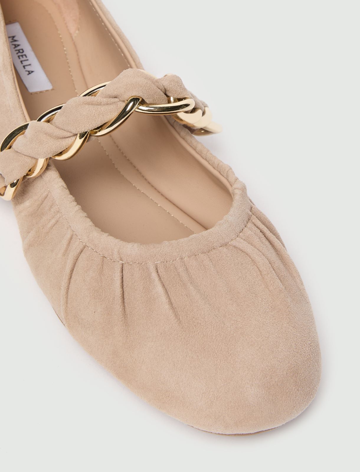 Suede ballet flats with chain detail - NUDO - Marella - 4