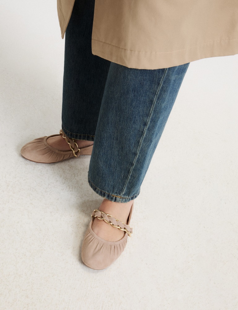Suede ballet flats with chain detail - Marella