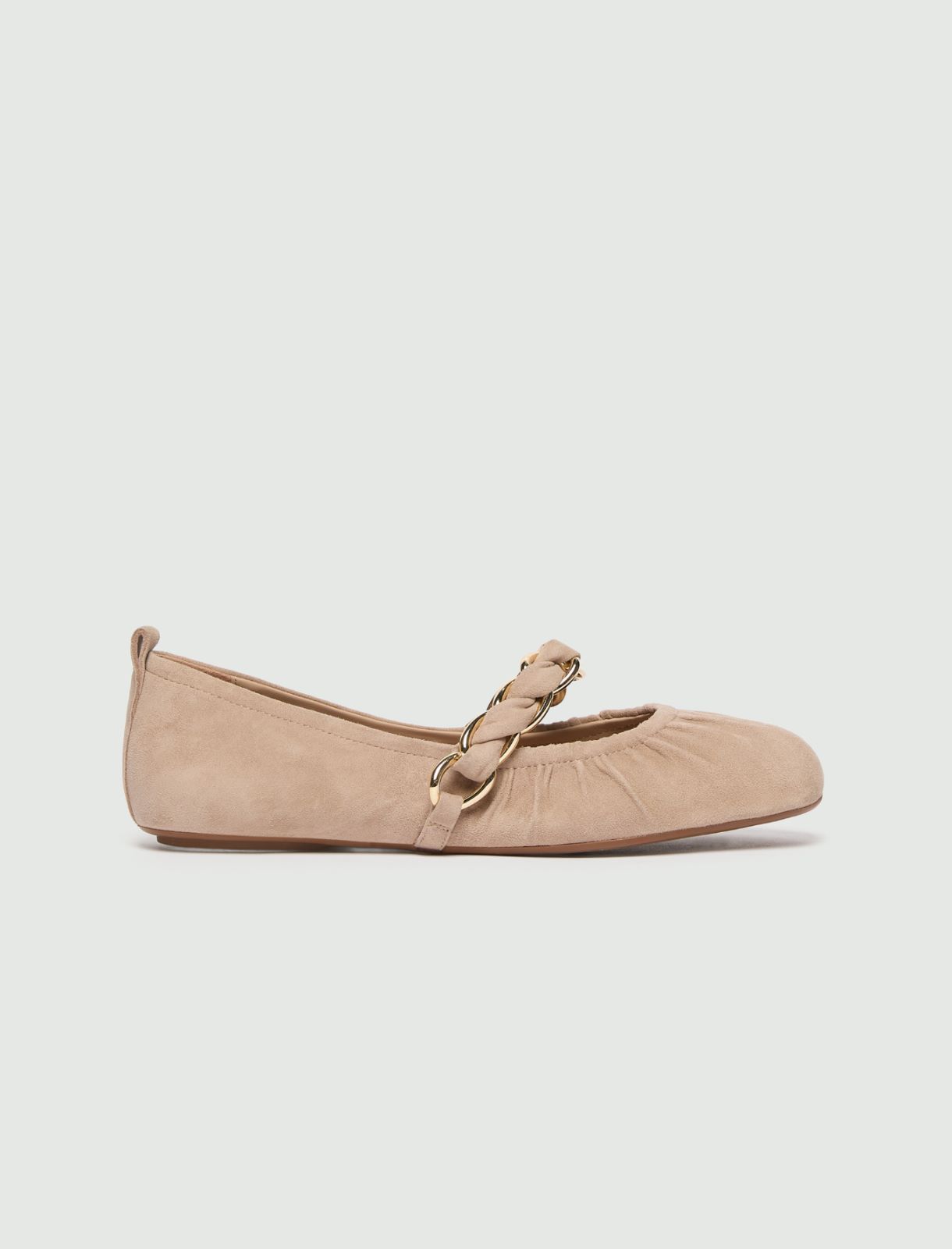 Suede ballet flats with chain detail - NUDO - Marella