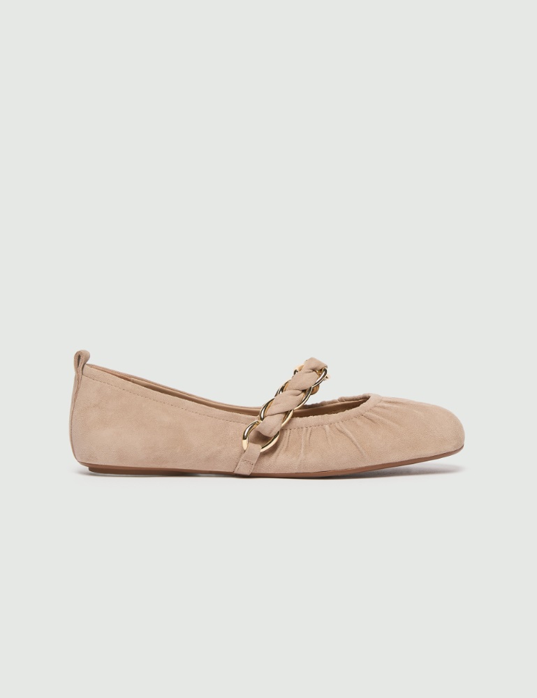Suede ballet flats with chain detail - Marella