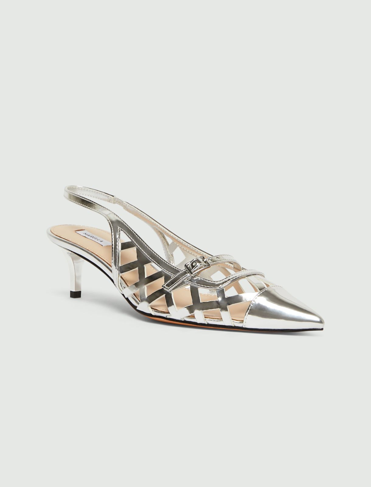 Mirror-polished laminated slingbacks - SILVER - Marella - 2