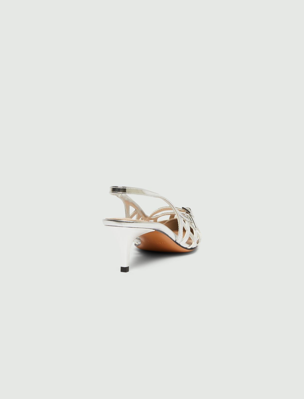 Mirror-polished laminated slingbacks - SILVER - Marella - 3