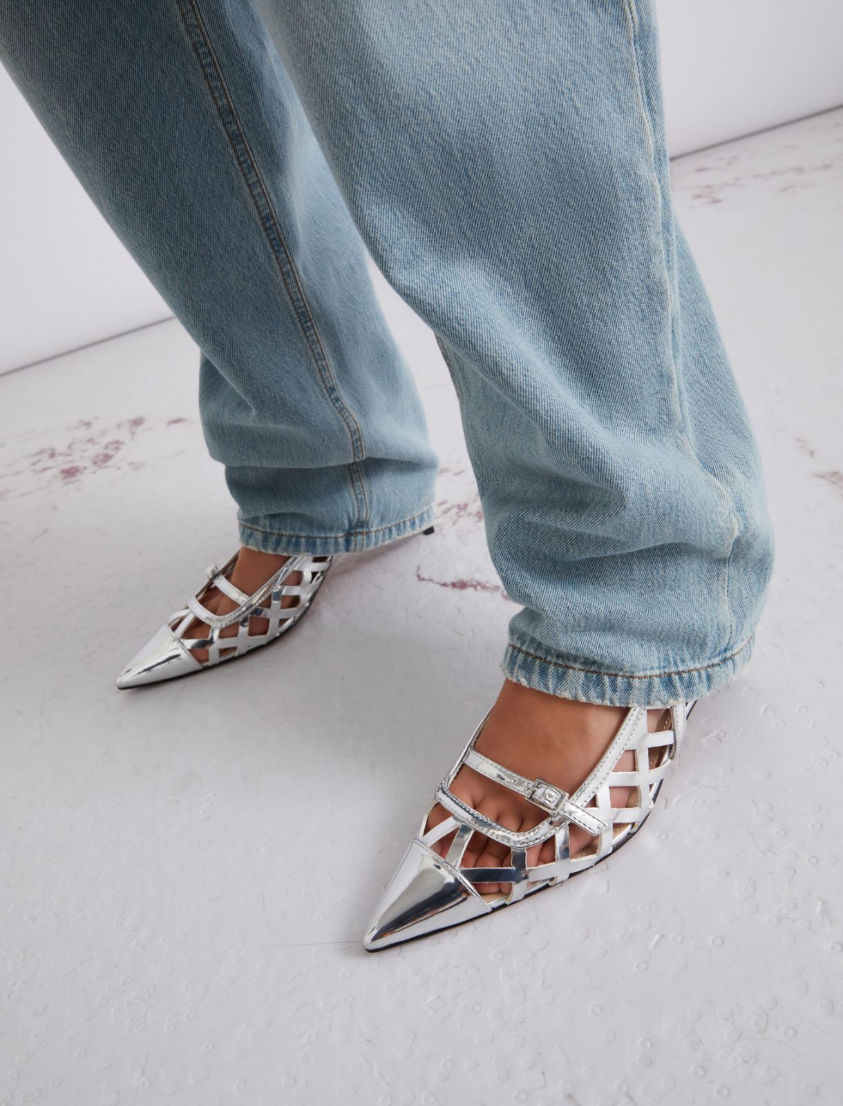 Mirror-polished laminated slingbacks - SILVER - Marella - 5