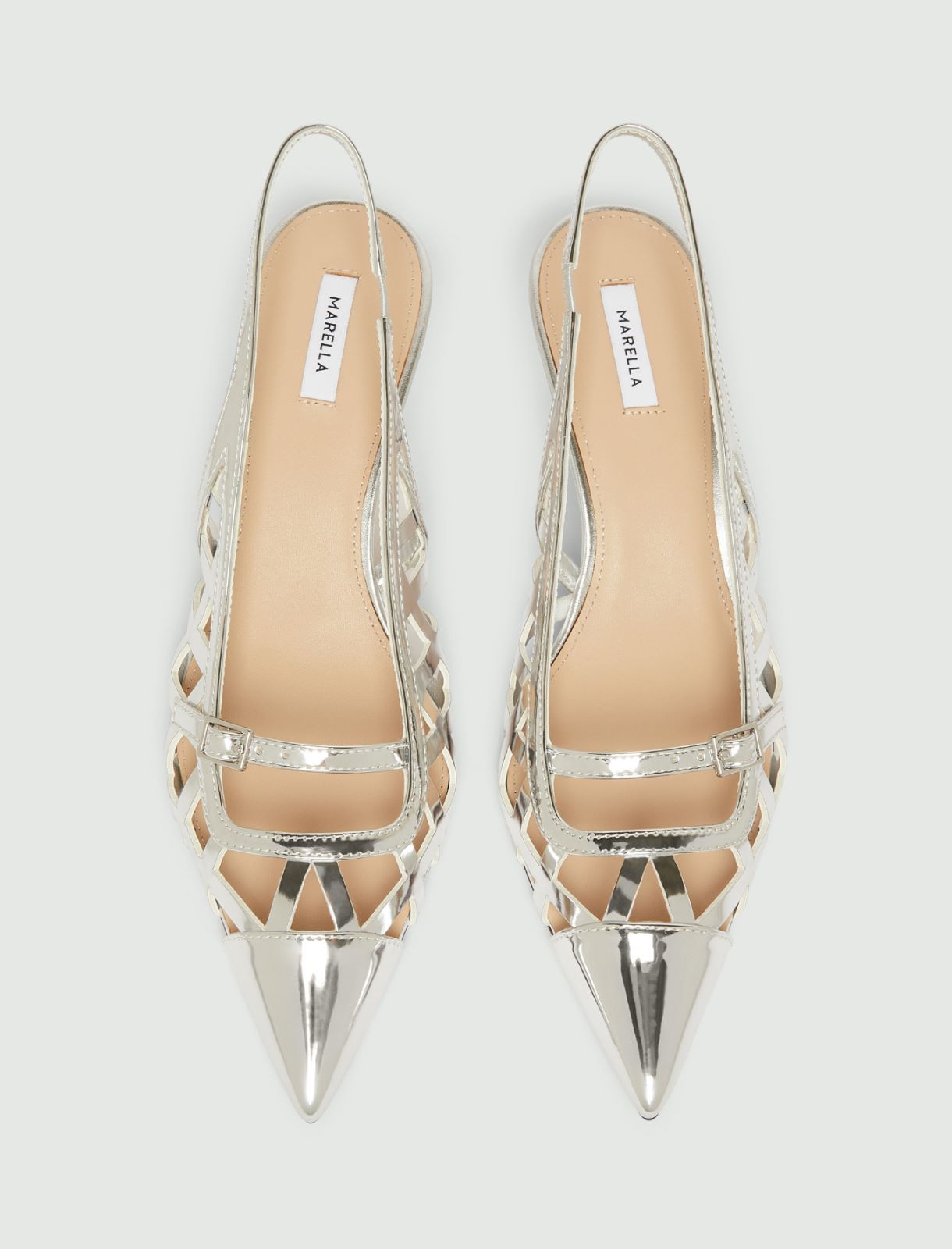 Mirror-polished laminated slingbacks - SILVER - Marella - 7