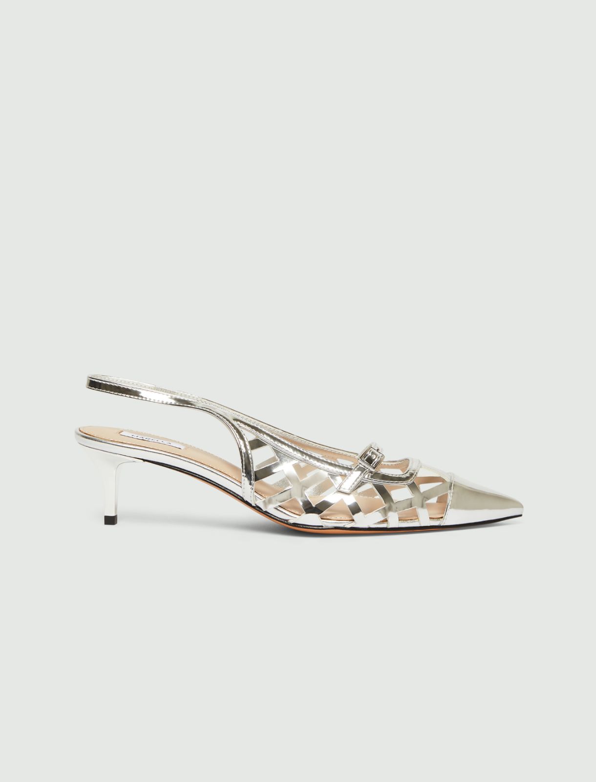 Mirror-polished laminated slingbacks - SILVER - Marella