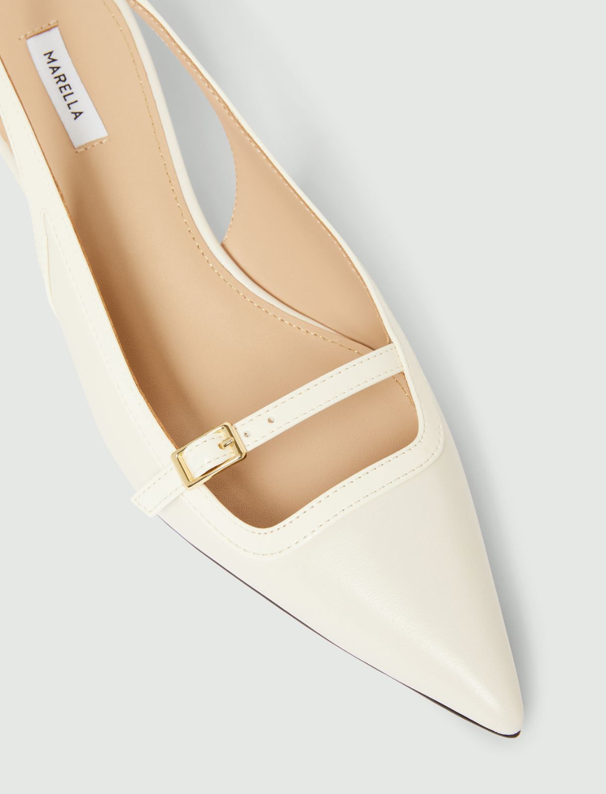 Nappa leather slingbacks - BLANC LAINE - Marella - 4