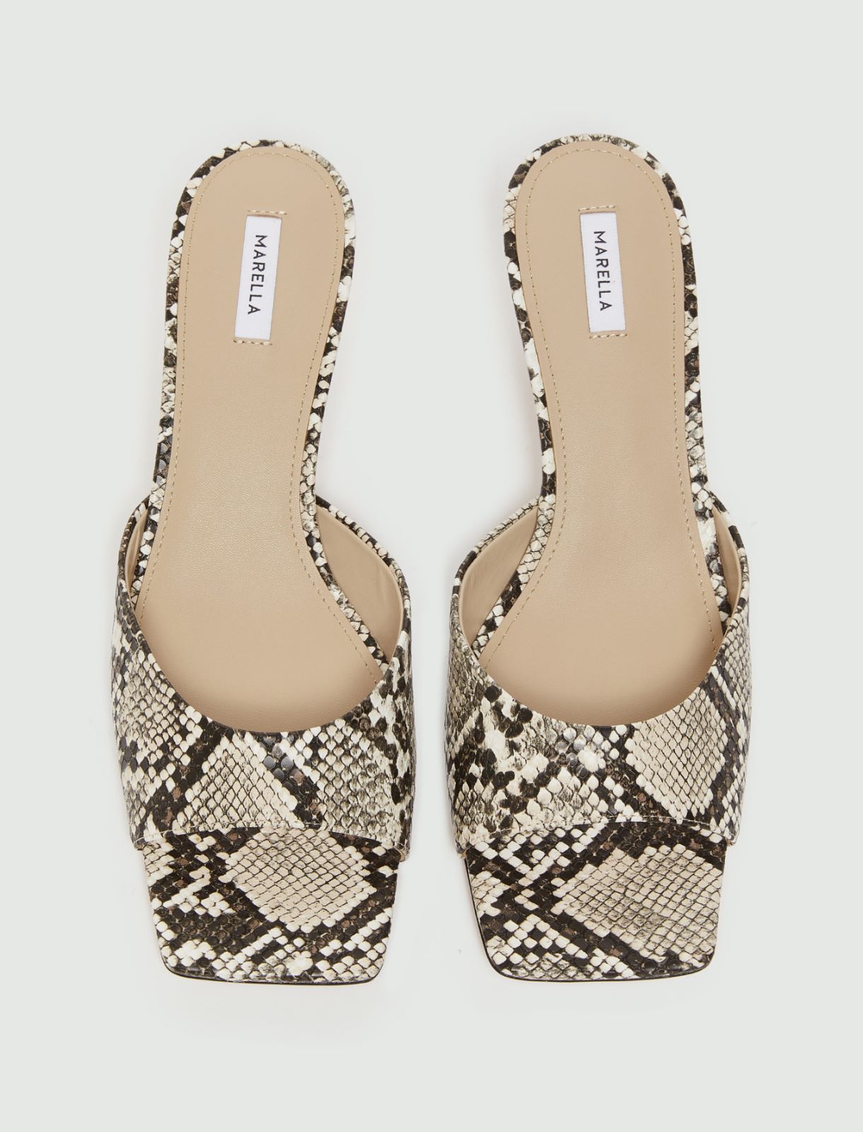 Mule w wężowy wzór - BRĄZOWY - Marella - 6
