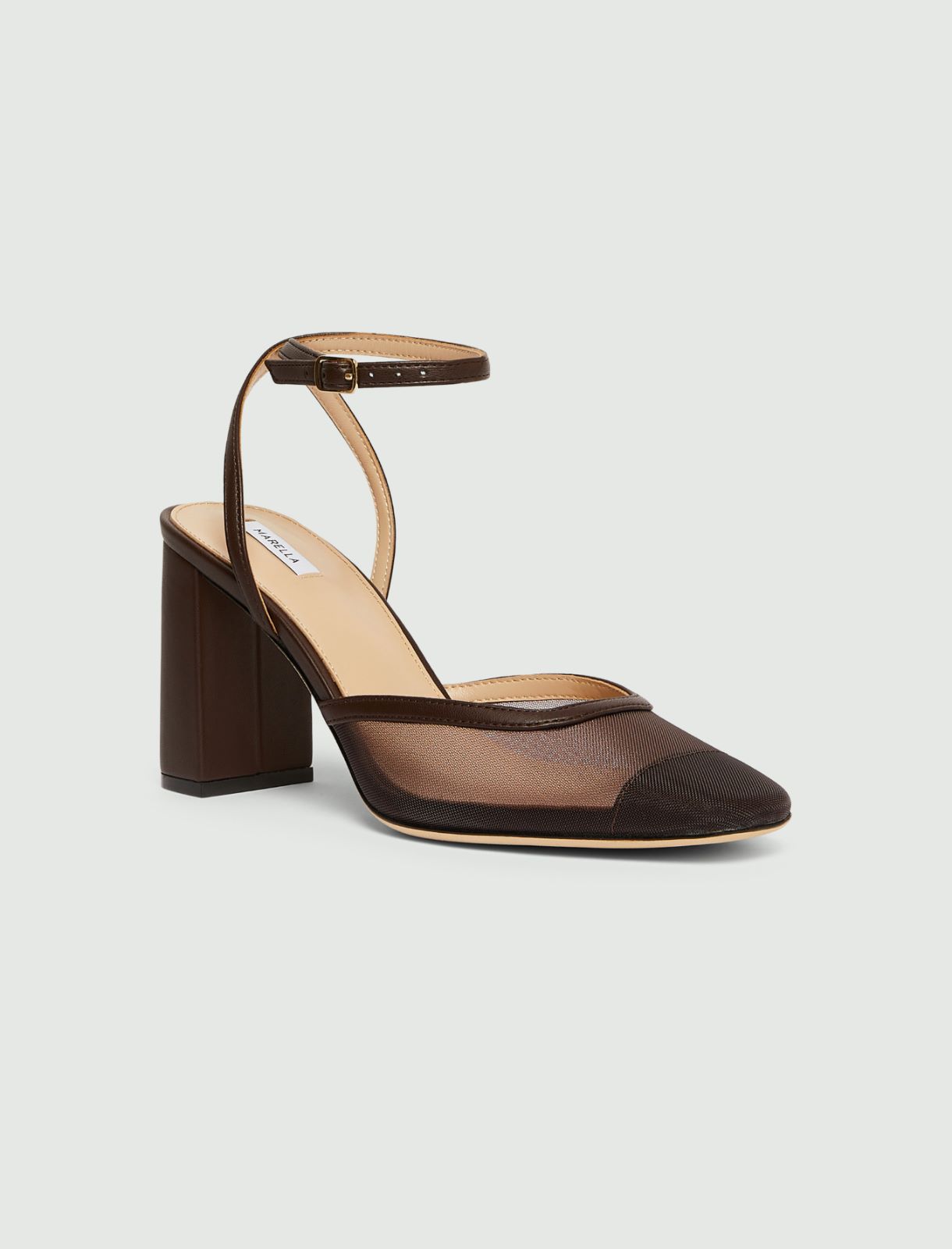 Slingbacks en mesh à bout carré - BRUN - Marella - 2