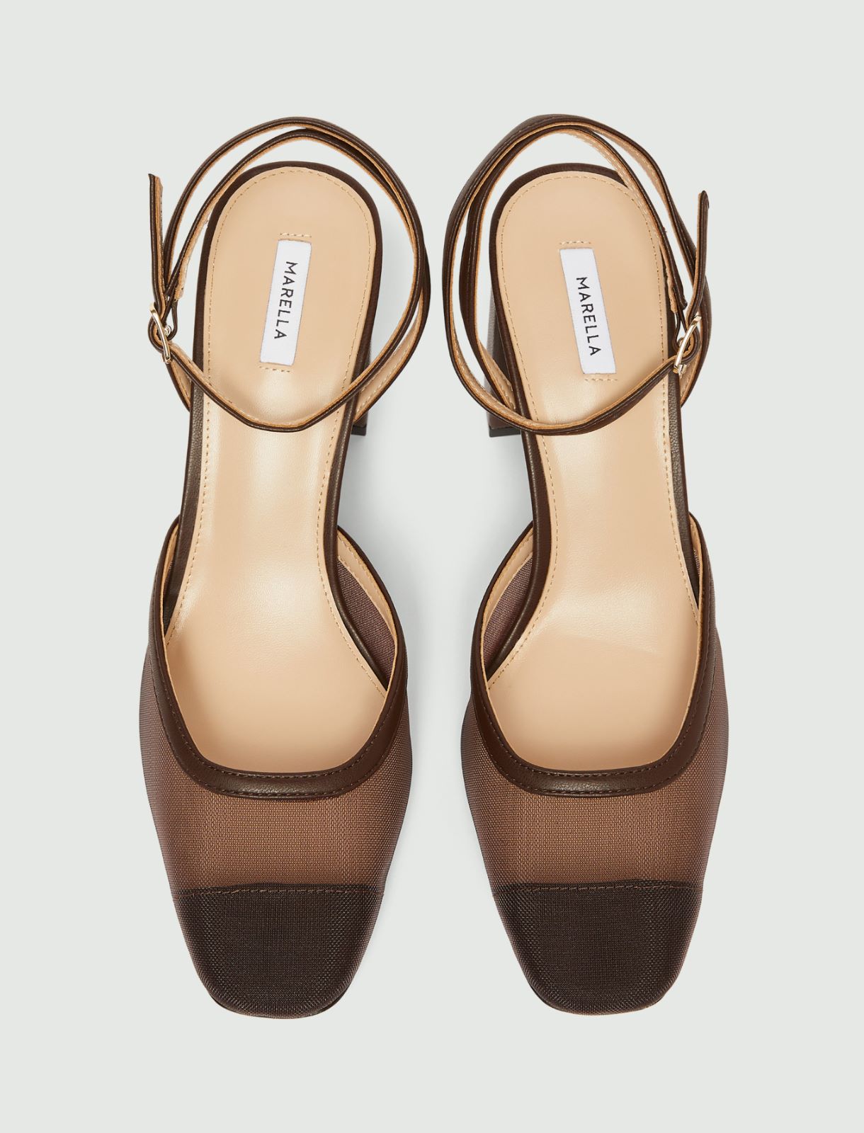 Slingbacks en mesh à bout carré - BRUN - Marella - 7