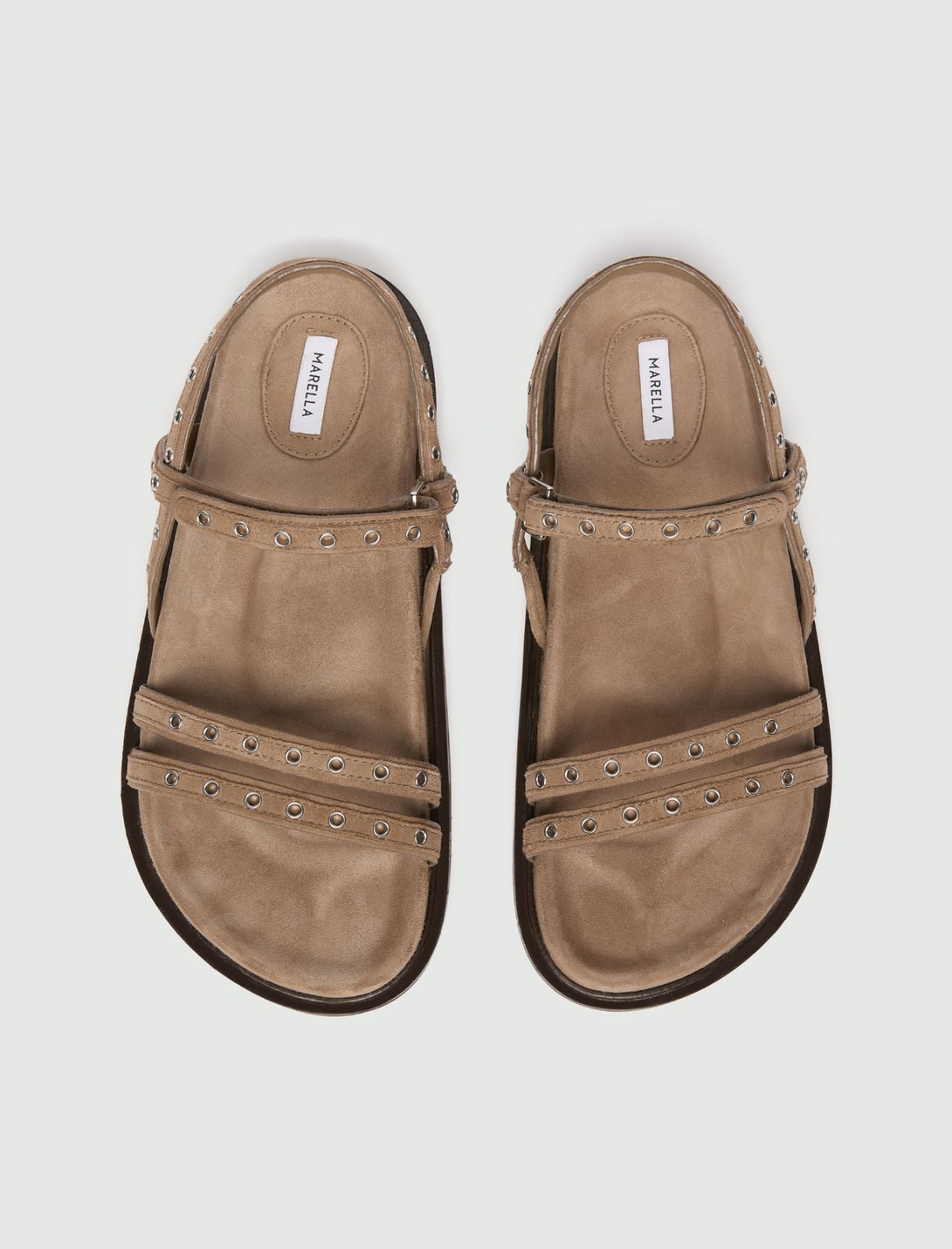 Sandale aus Veloursleder mit Ringnieten - BRAUN - Marella - 6