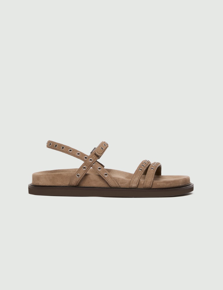 Sandale aus Veloursleder mit Ringnieten - Marella