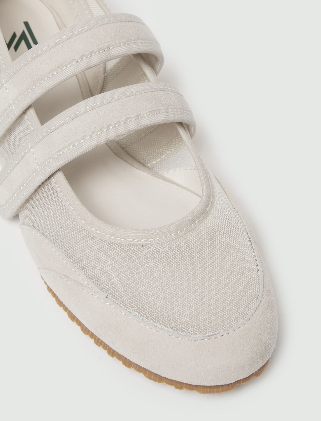 Ballerina in rete e suede - BIANCO SPORCO - Marella - 4