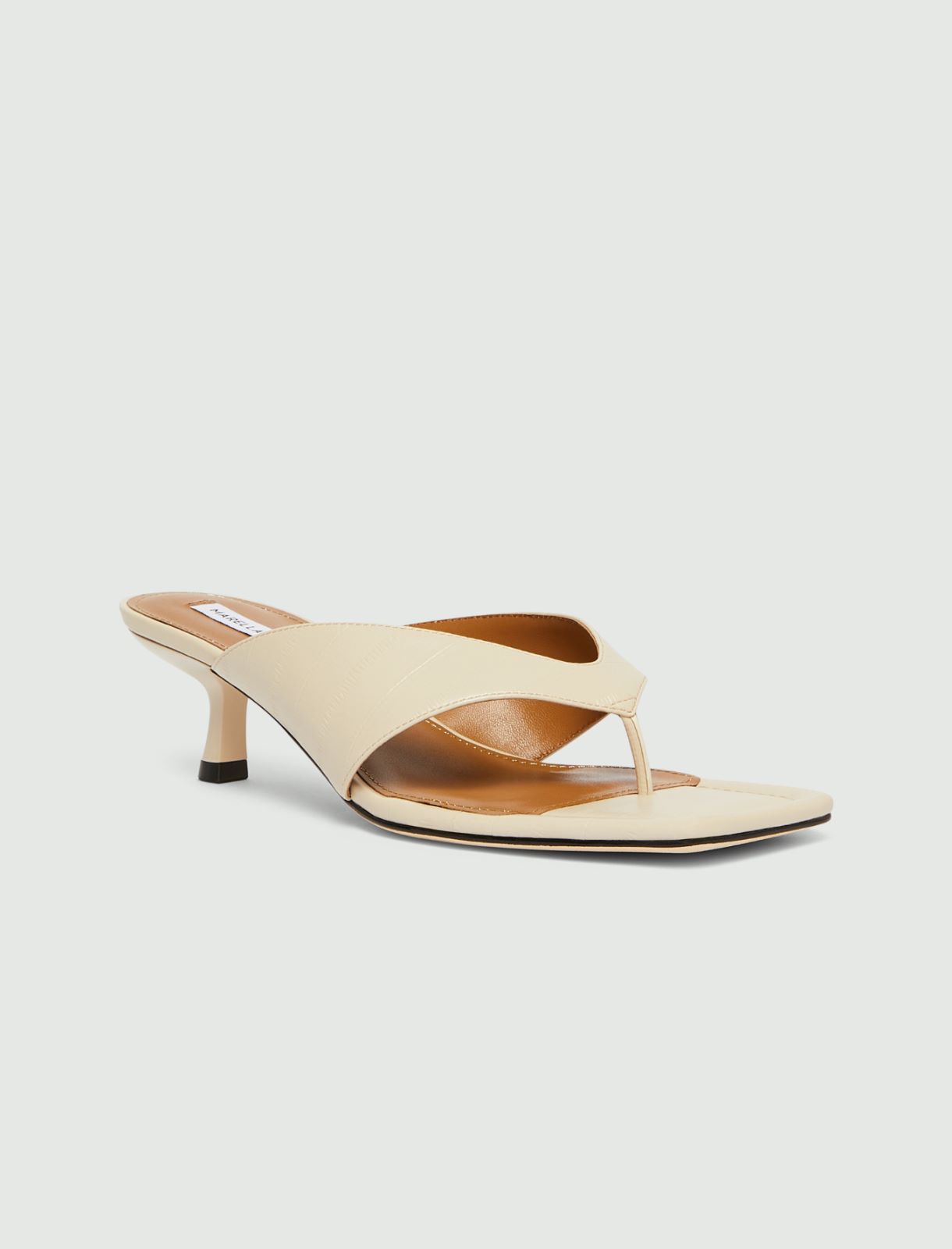 Square-toe flip flops - IVORY - Marella - 2