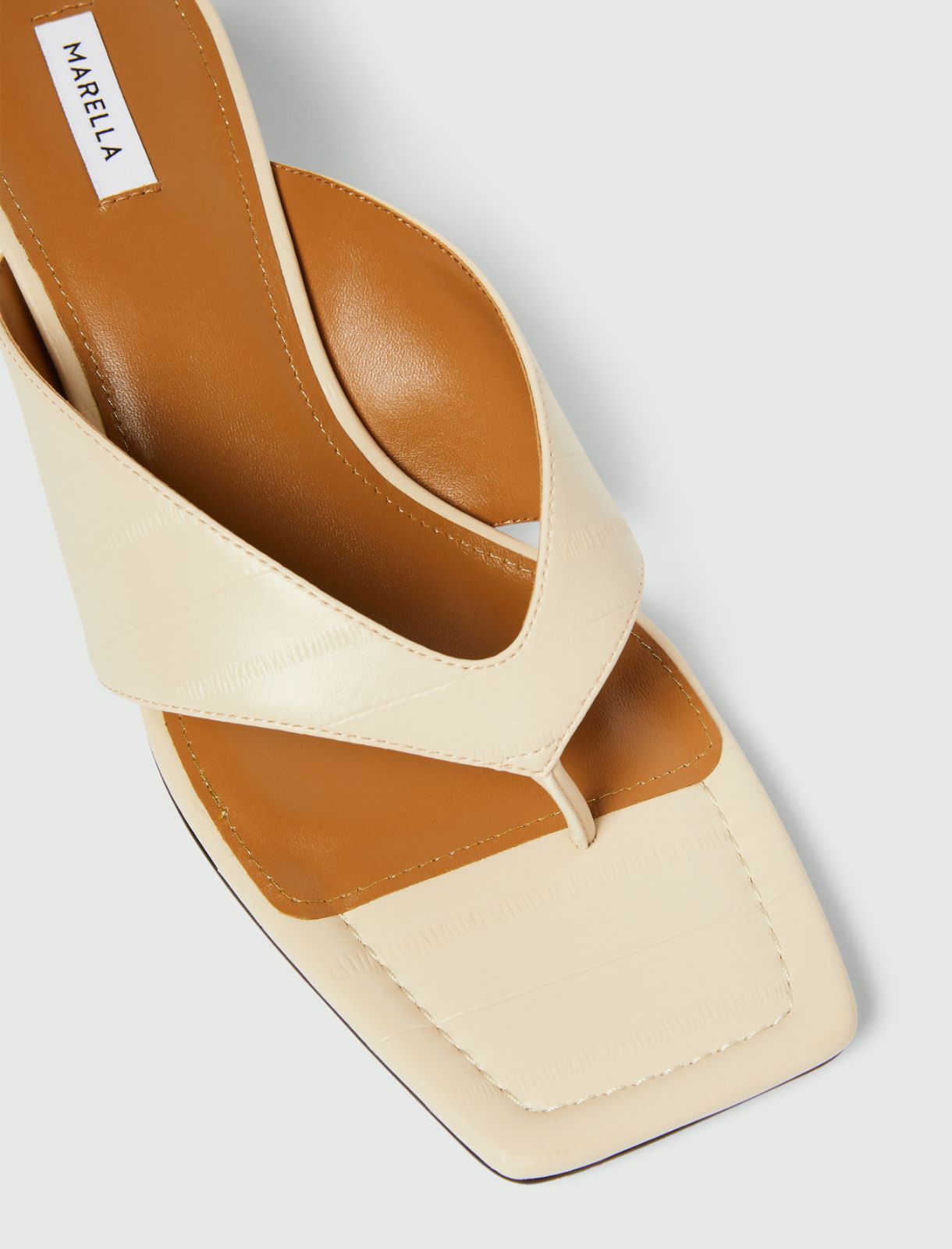 Square-toe flip flops - IVORY - Marella - 4