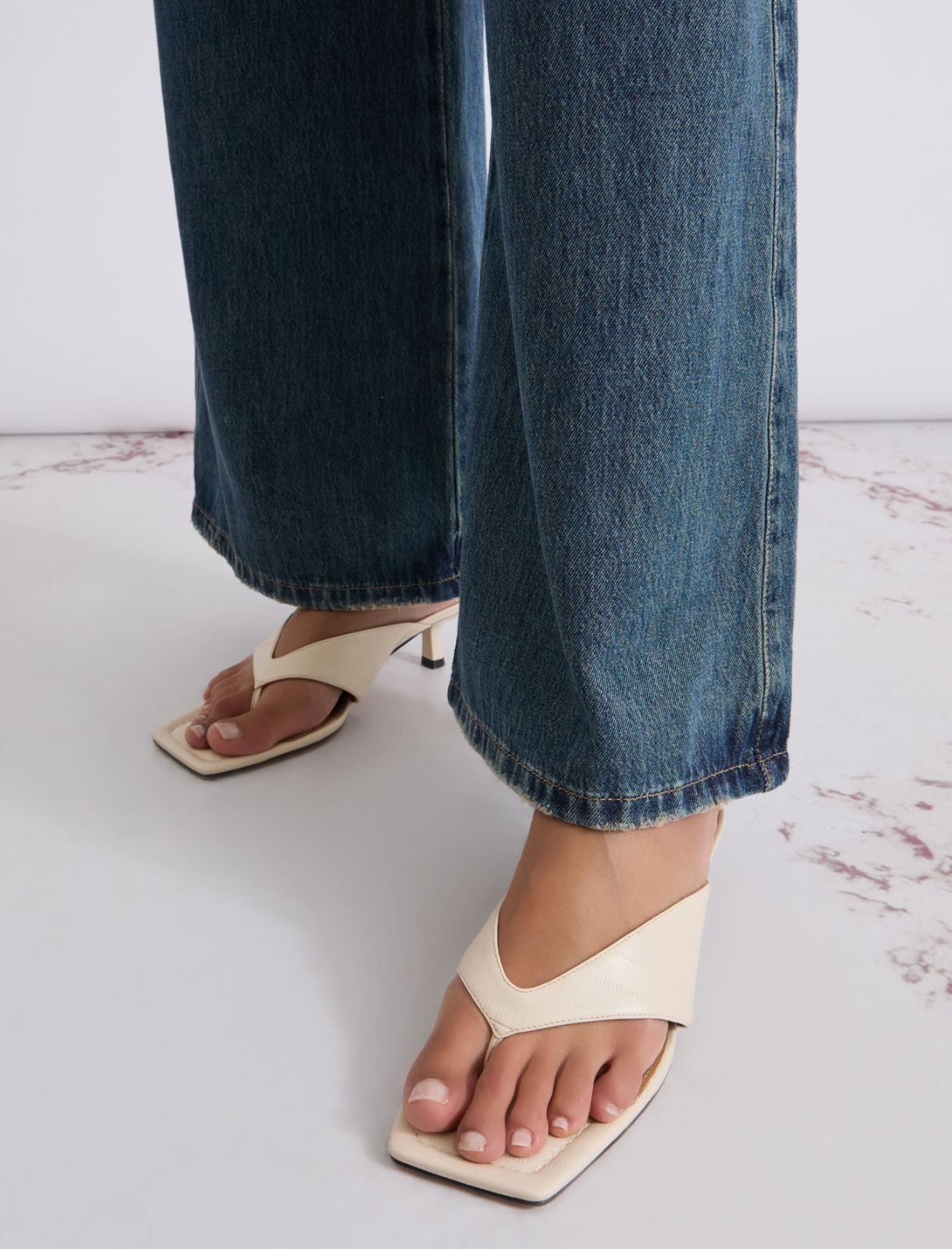 Square-toe flip flops - IVORY - Marella - 5