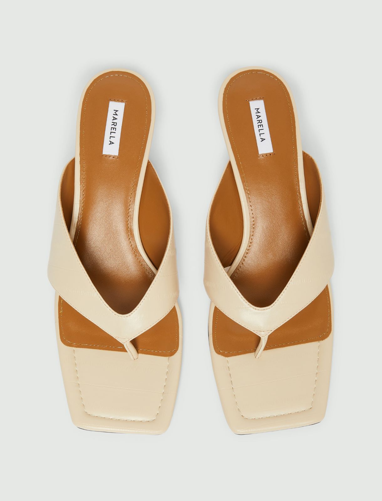Square-toe flip flops - IVORY - Marella - 7