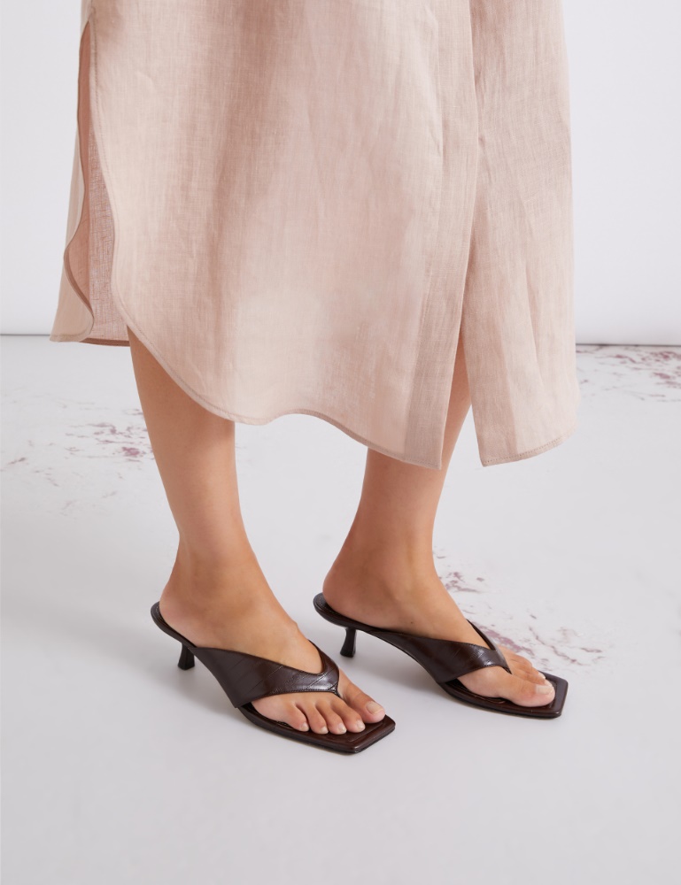 Square-toe flip flops - Marella