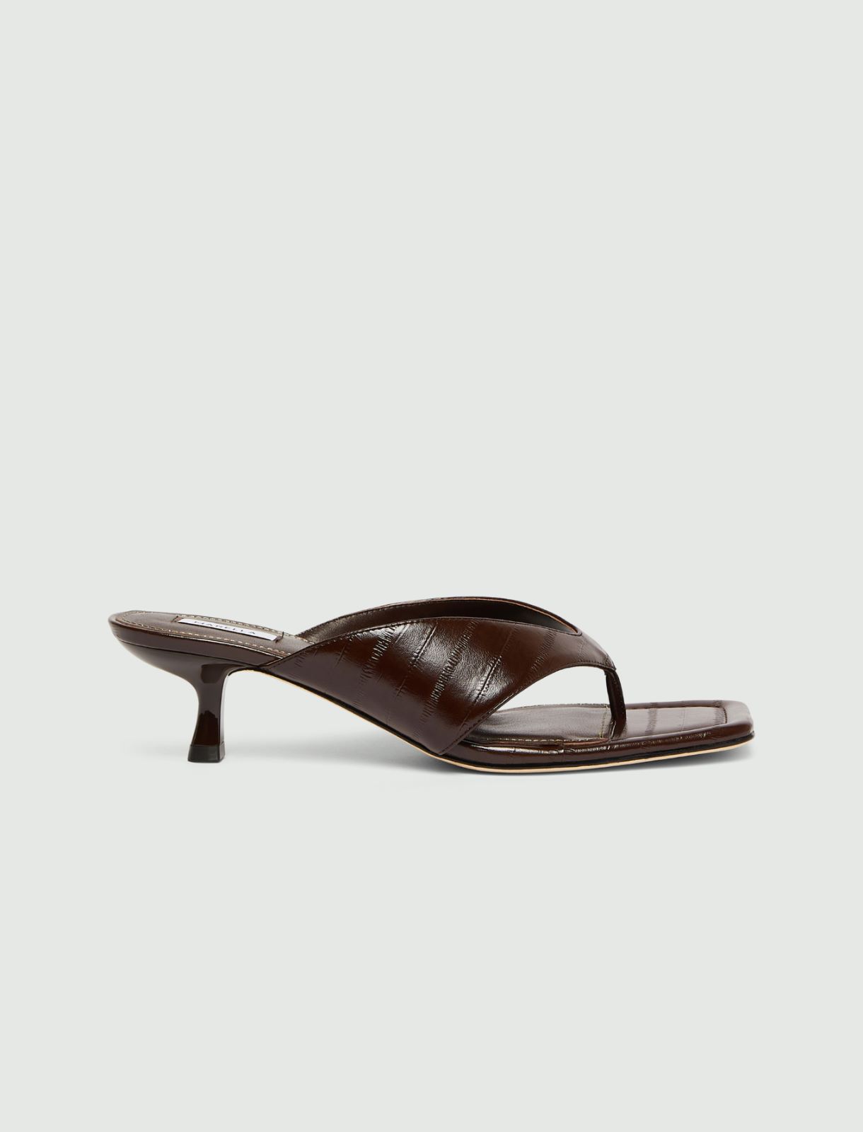 Square-toe flip flops - DARK BROWN - Marella